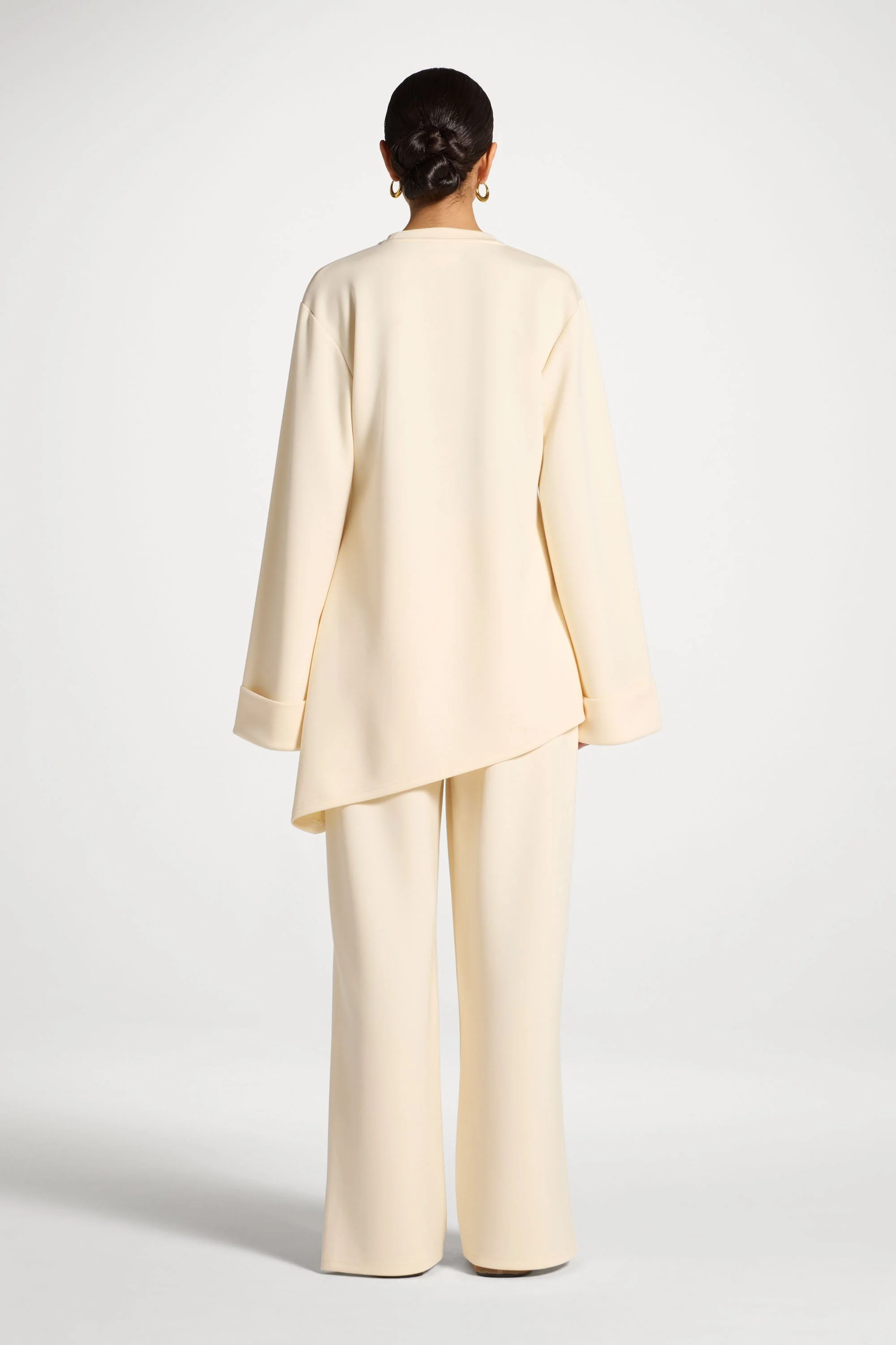 Asymmetric Top & Pants Set - Vanilla - Image 6