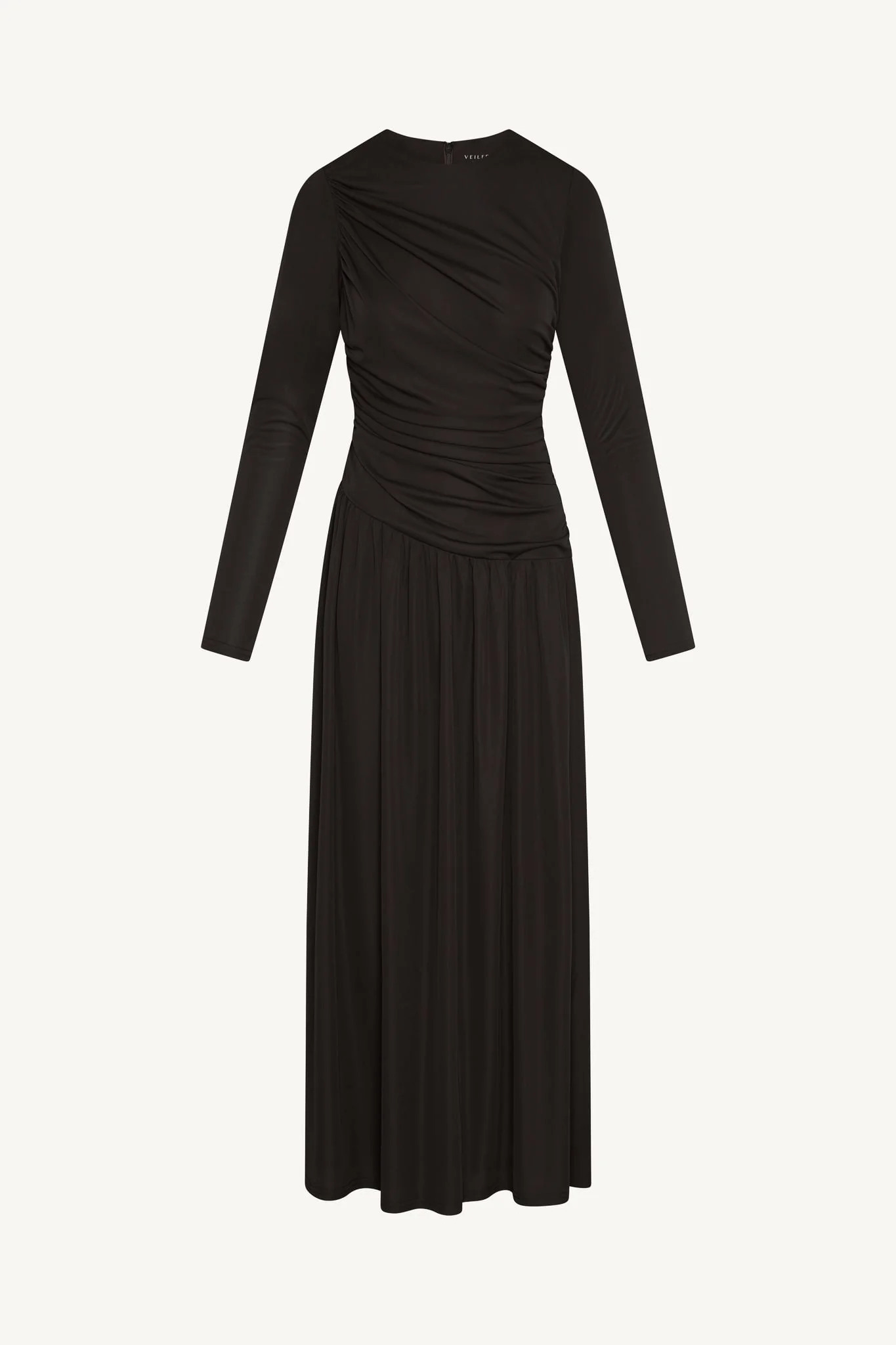 Asymmetrical Waist Rouched Maxi Dress - Chocolate - Image 7