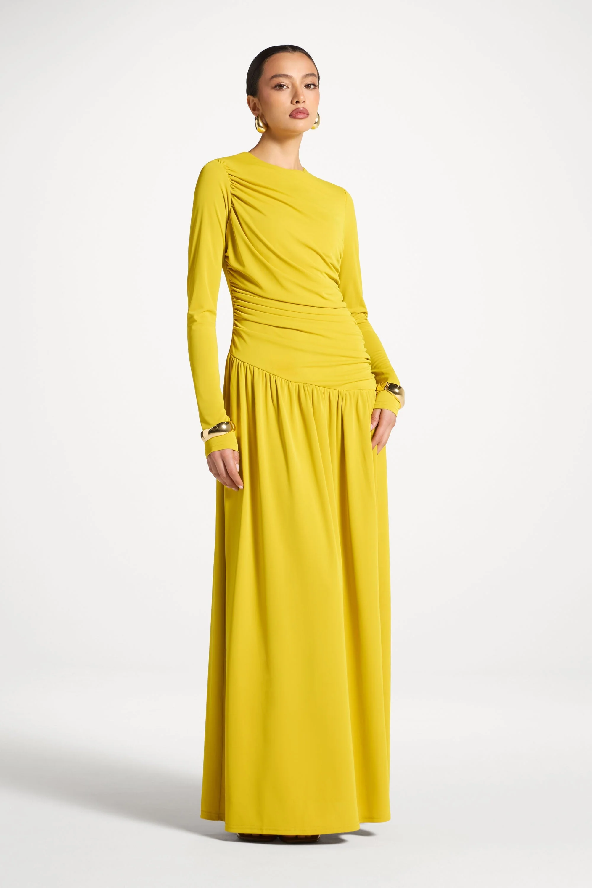 Asymmetrical Waist Rouched Maxi Dress - Mango Mint - Image 6