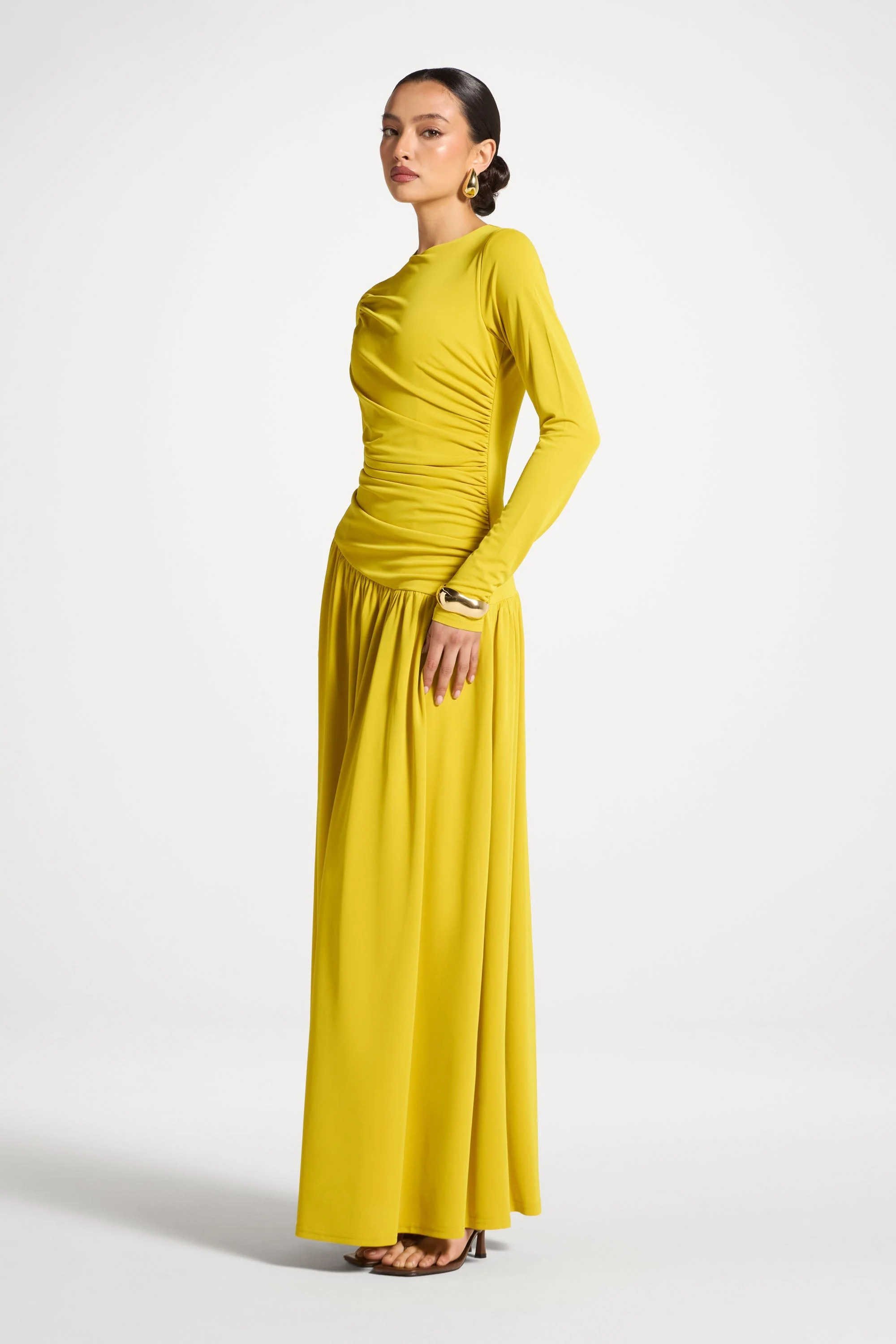 Asymmetrical Waist Rouched Maxi Dress - Mango Mint - Image 7