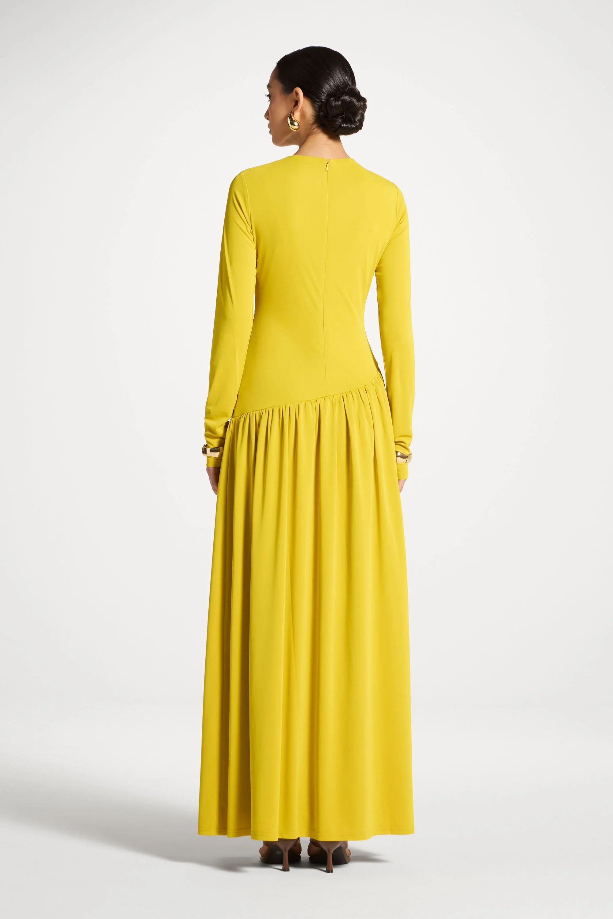 Asymmetrical Waist Rouched Maxi Dress - Mango Mint - Image 8
