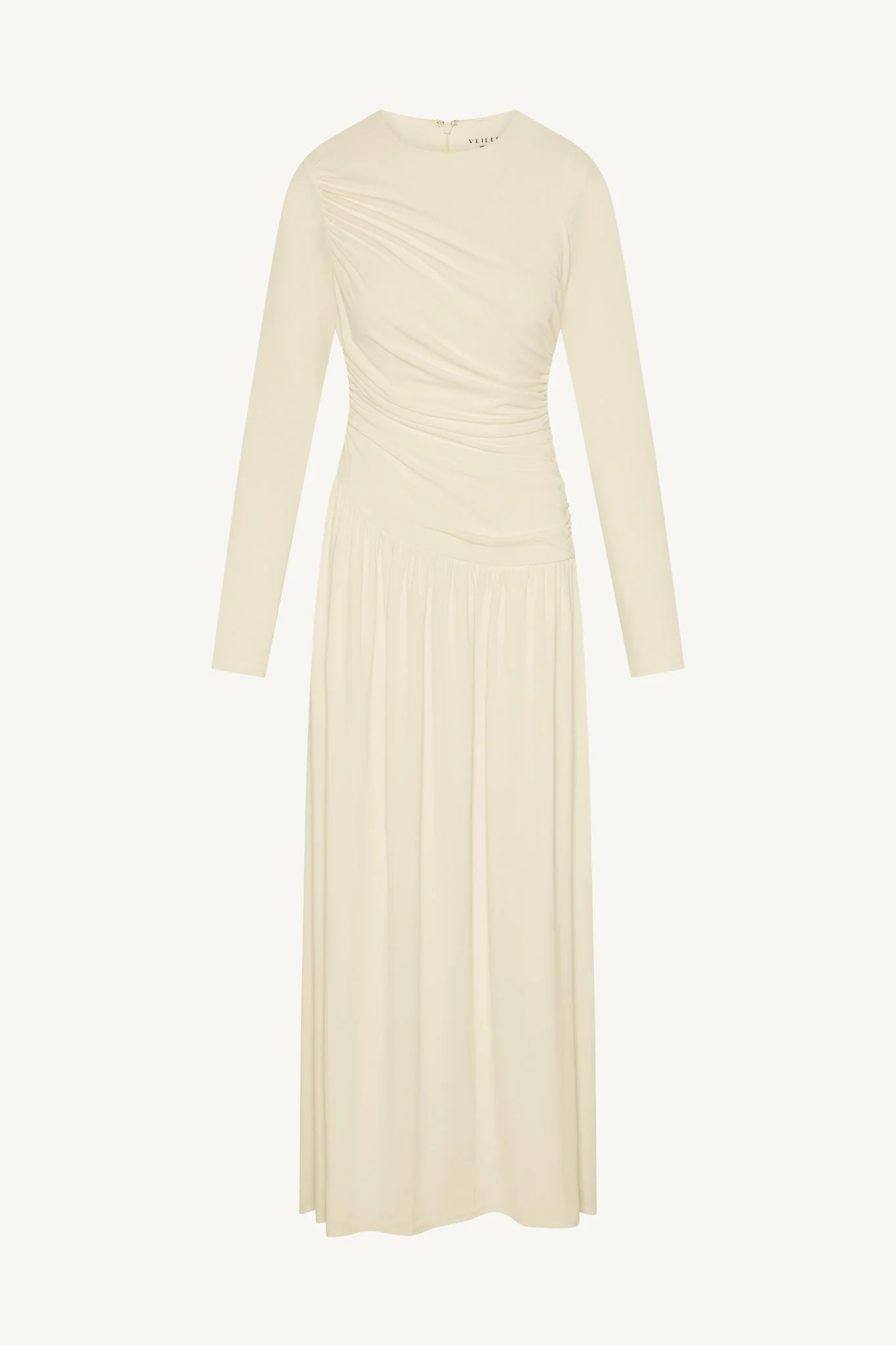 Asymmetrical Waist Rouched Maxi Dress - White - Image 9