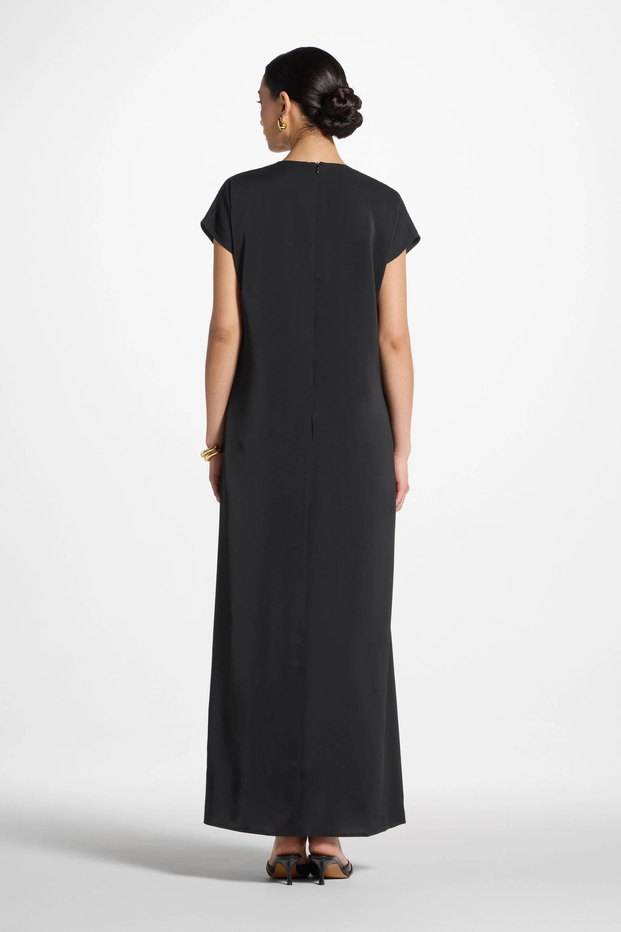 Baby Sleeve Inner Maxi Dress - Black - Image 6