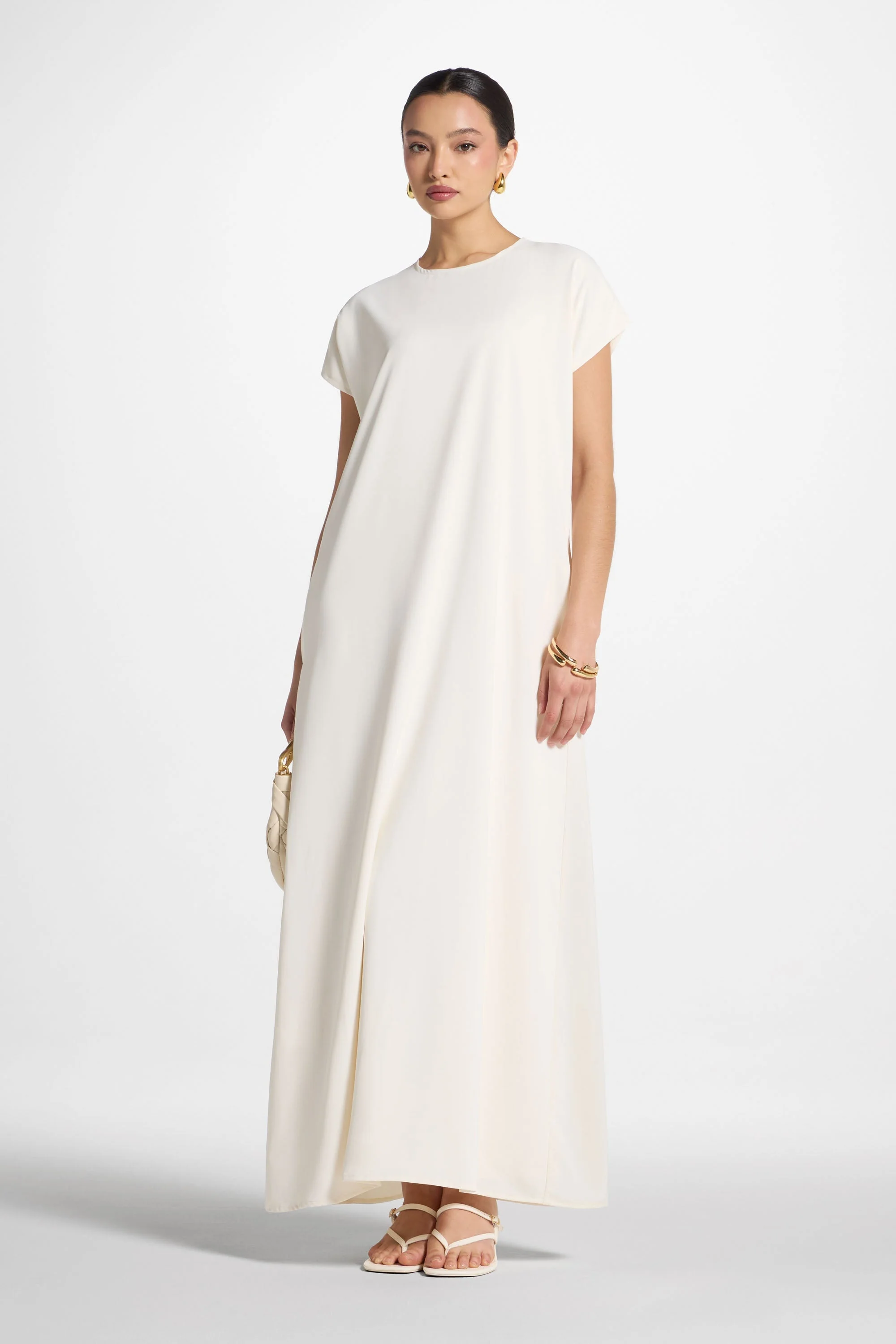 Baby Sleeve Inner Maxi Dress - Coconut Milk - Image 2