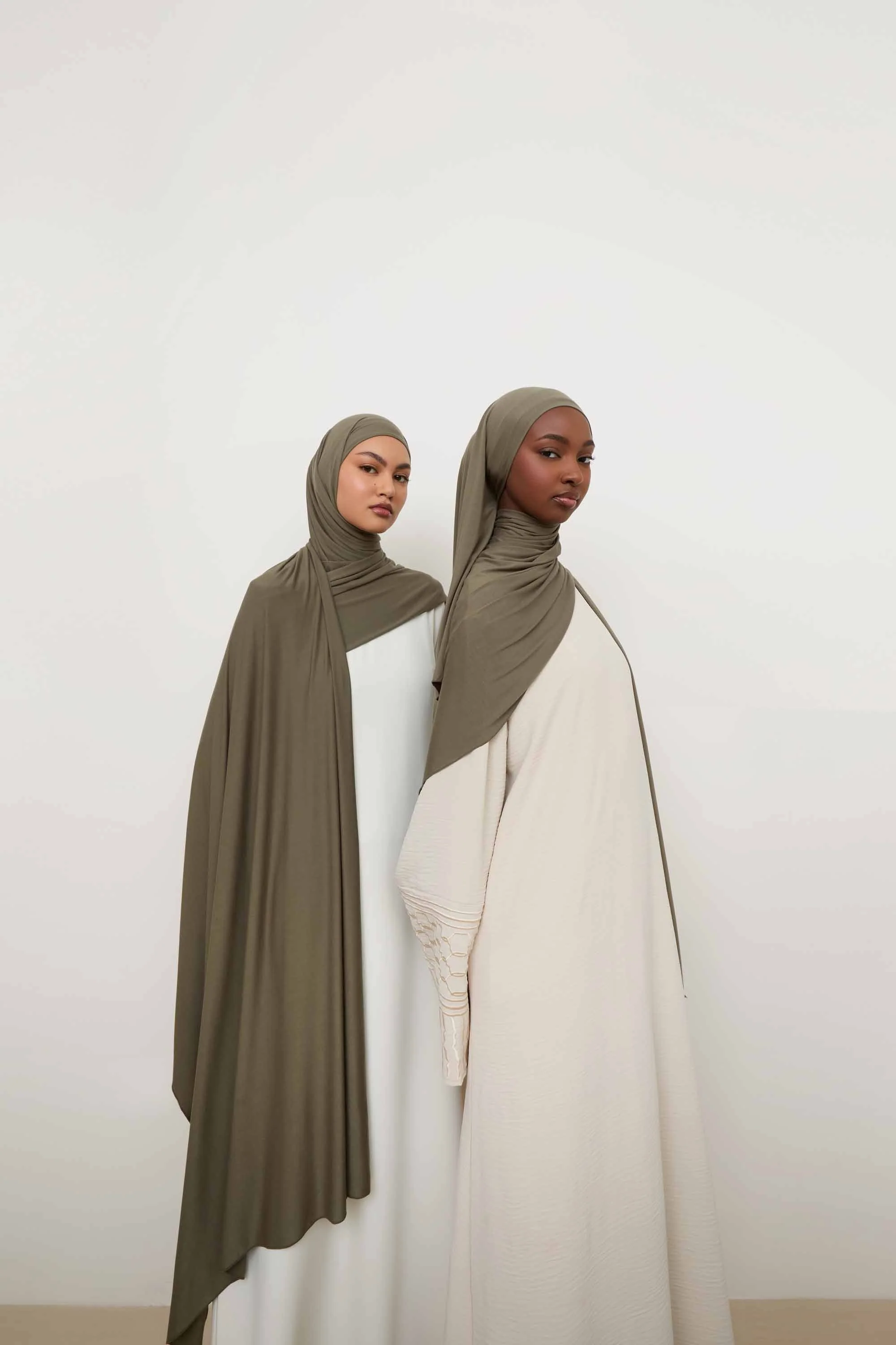 Bamboo Jersey Hijab - Dusty Olive - Image 2