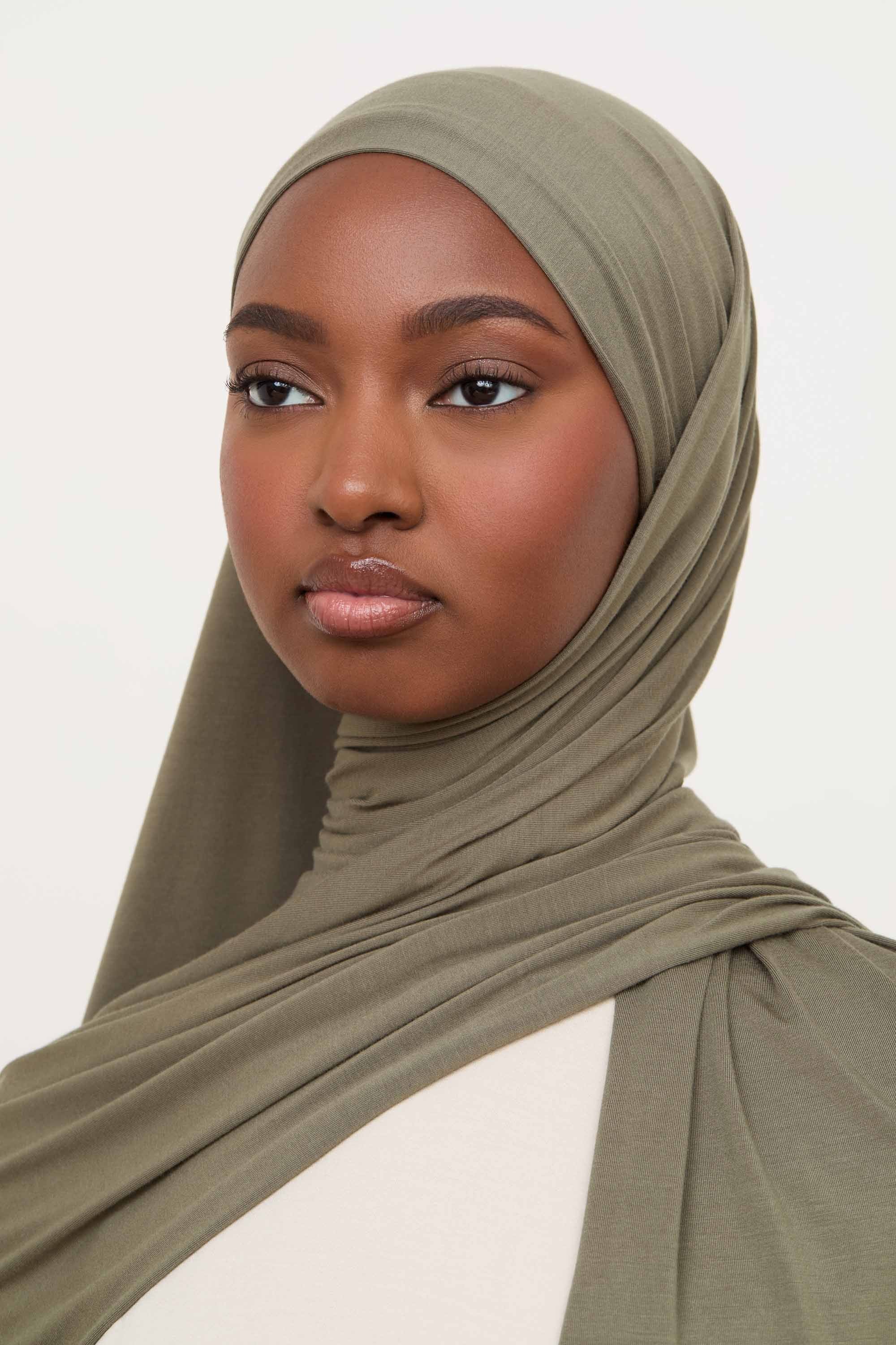 Bamboo Jersey Hijab - Dusty Olive - Image 4