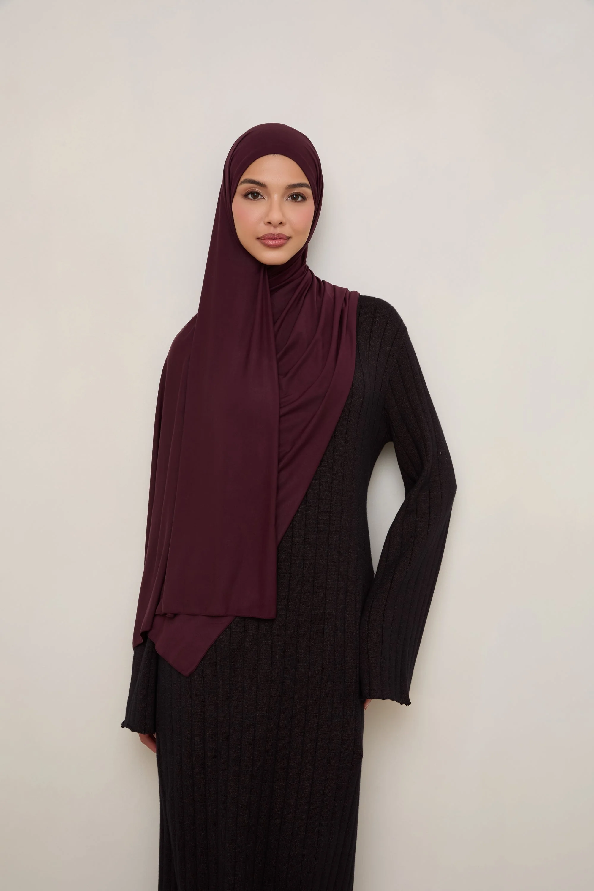 Bamboo Jersey Hijab - Fudge - Image 6
