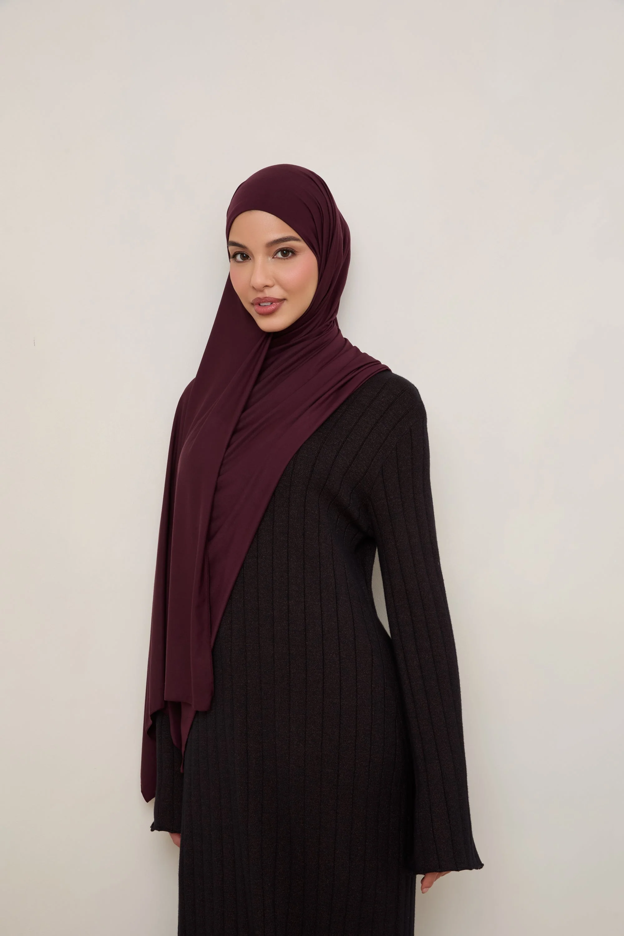 Bamboo Jersey Hijab - Fudge - Image 7