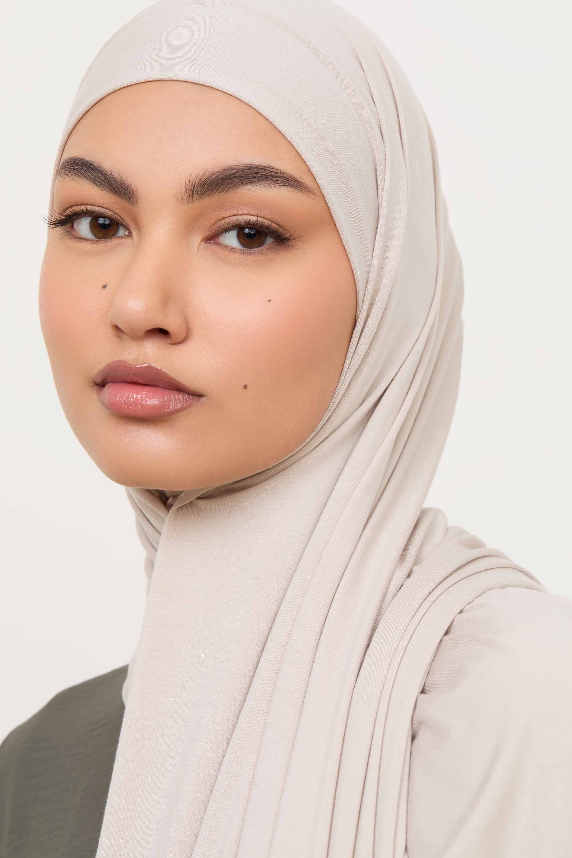 Bamboo Jersey Hijab - Stone - Image 2