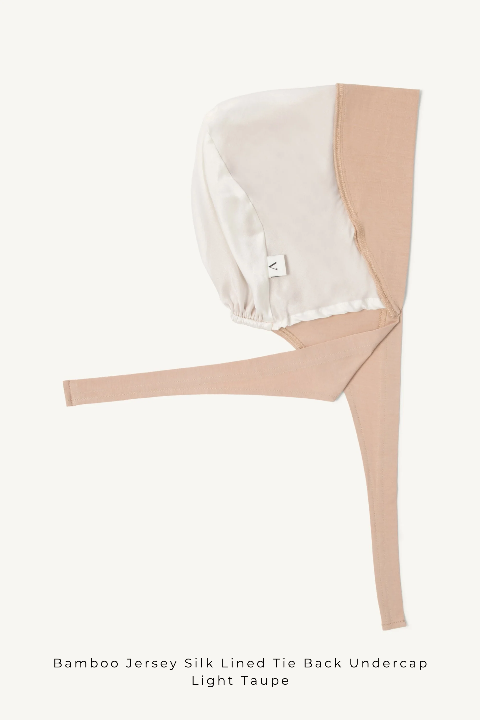 Bamboo Jersey Silk Lined Tie Back Undercap - Silver Cloud - Image 4