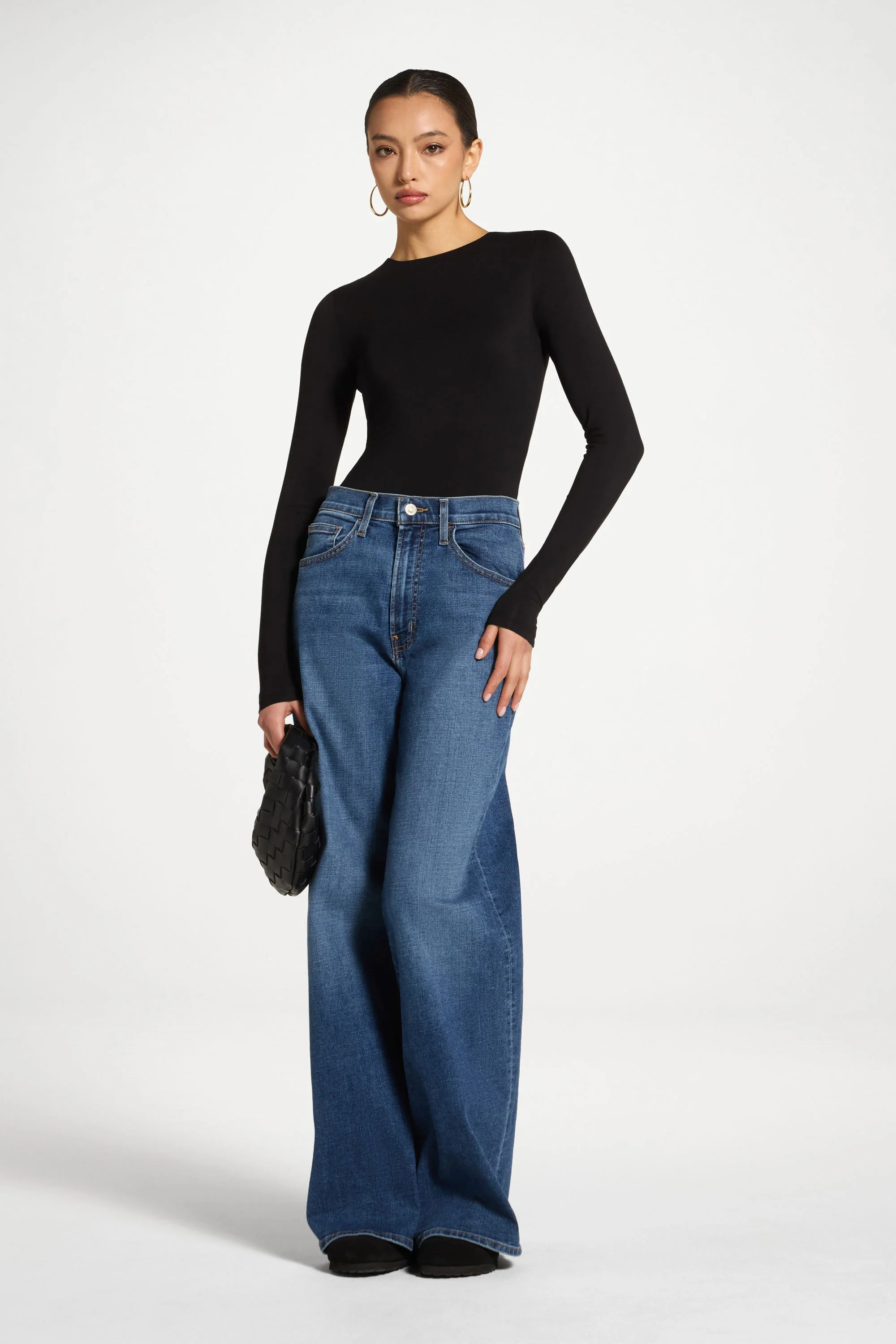 Bamboo Long Sleeve Bodysuit - Black - Image 6