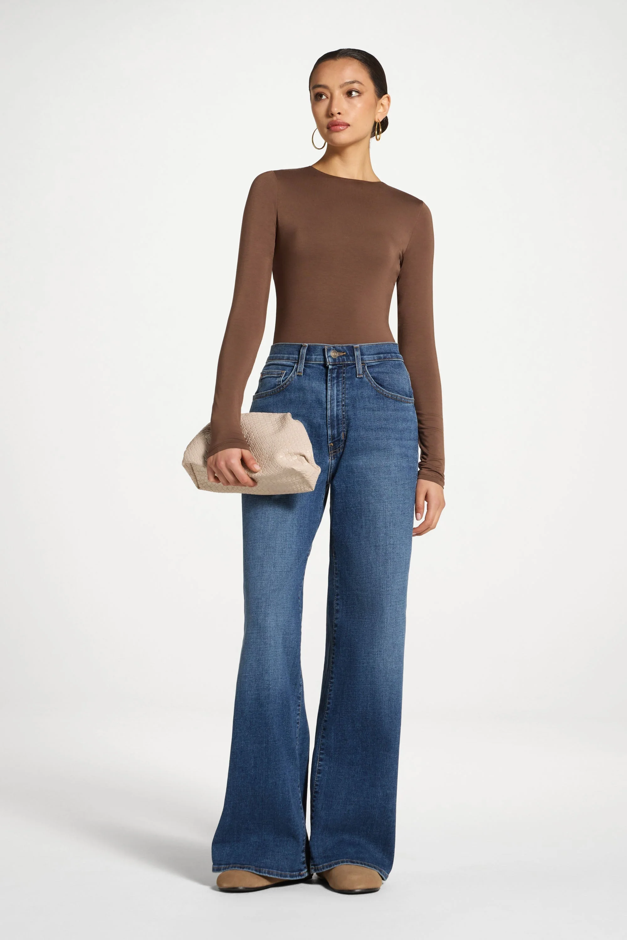 Bamboo Long Sleeve Bodysuit - Chocolate - Image 3