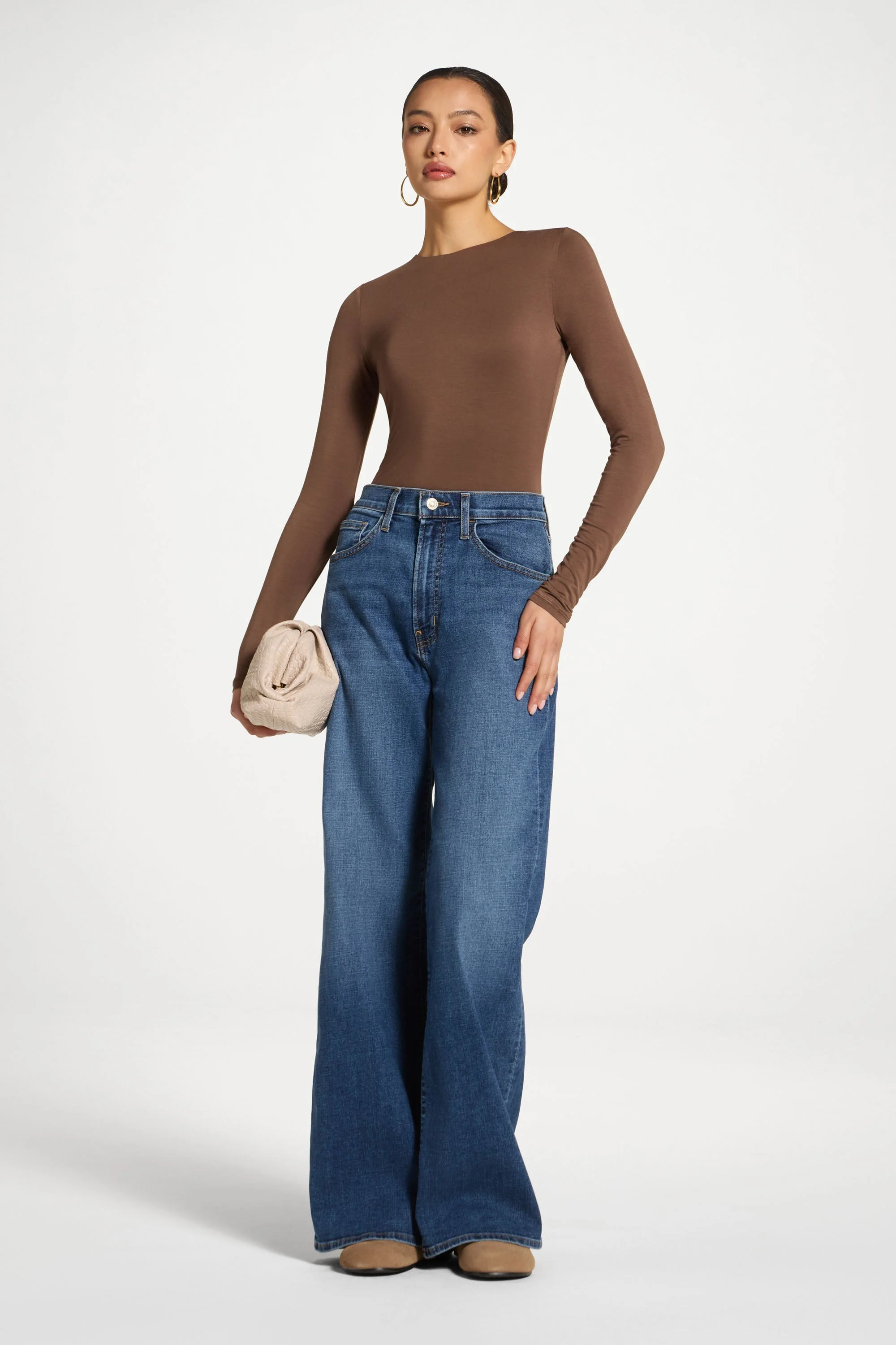 Bamboo Long Sleeve Bodysuit - Chocolate - Image 4