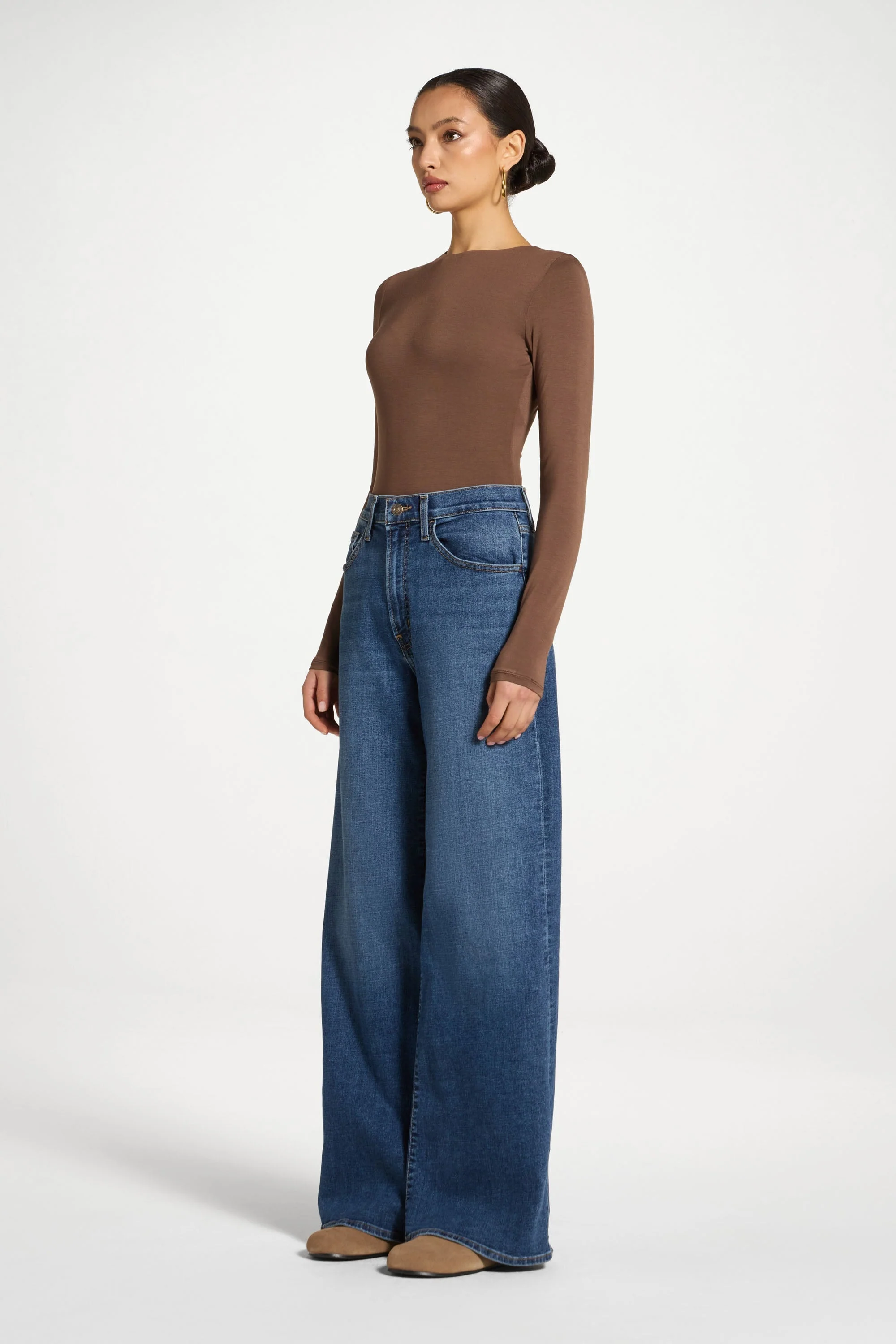 Bamboo Long Sleeve Bodysuit - Chocolate - Image 5
