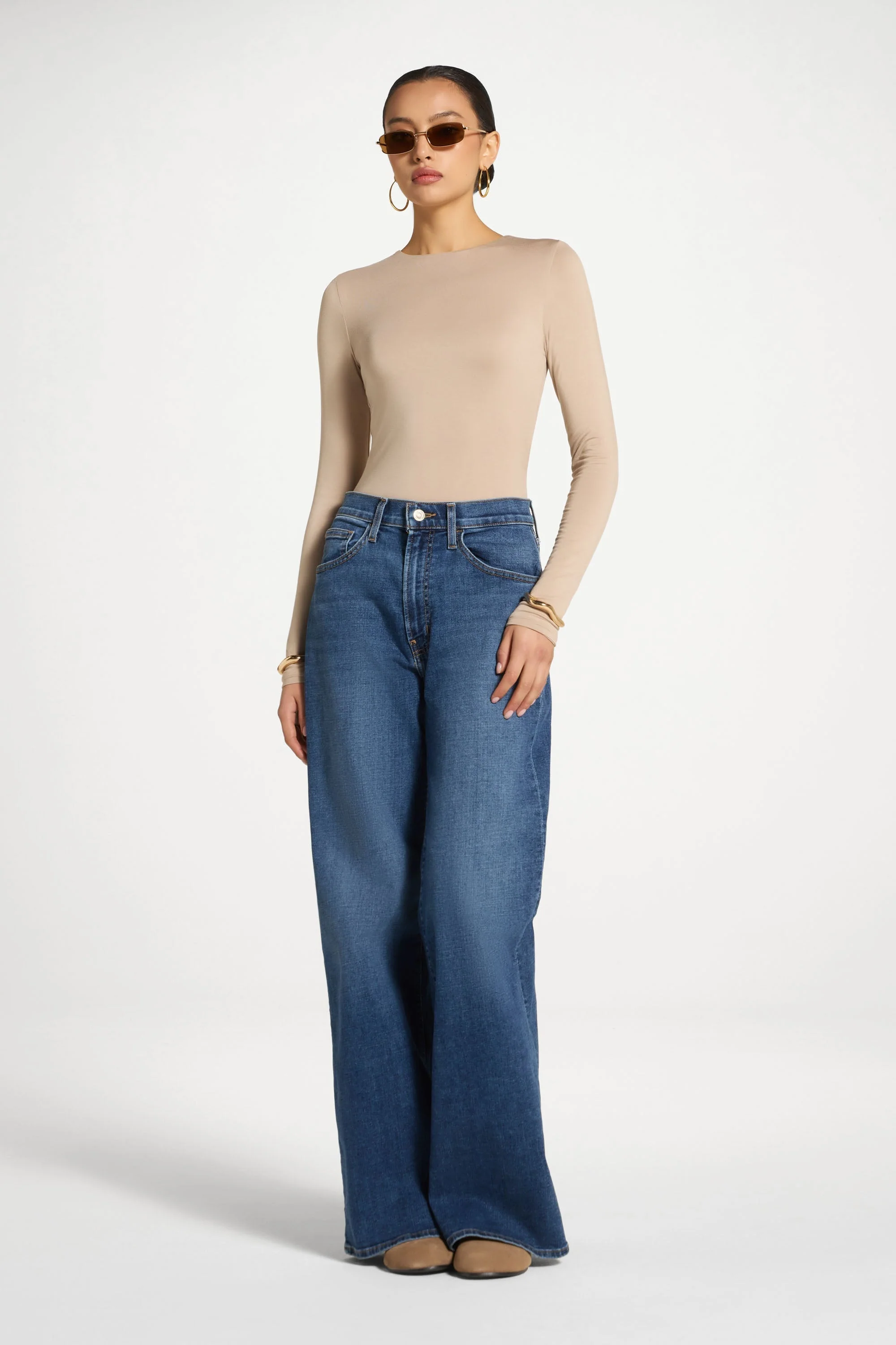 Bamboo Long Sleeve Bodysuit - Taupe - Image 5