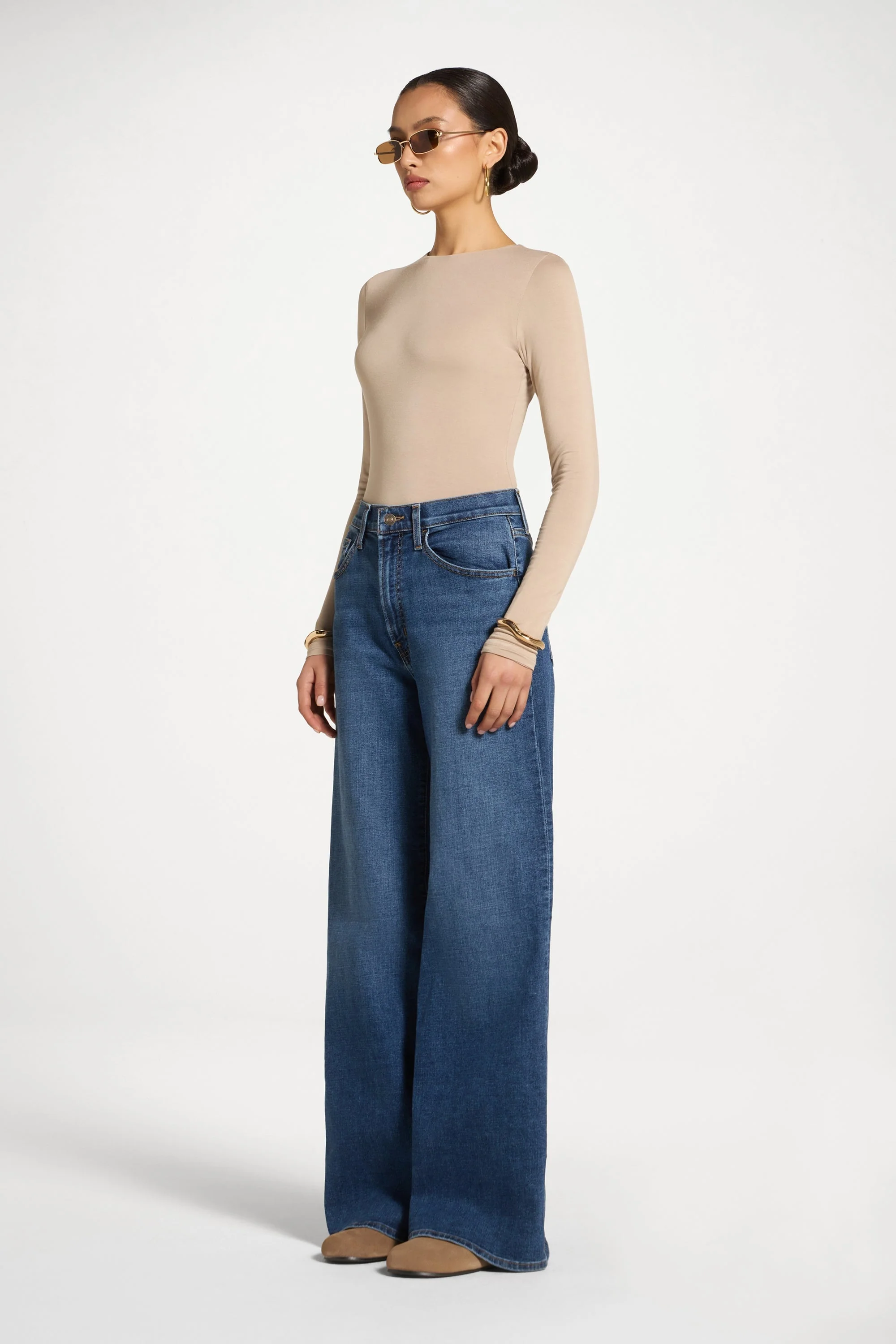 Bamboo Long Sleeve Bodysuit - Taupe - Image 6