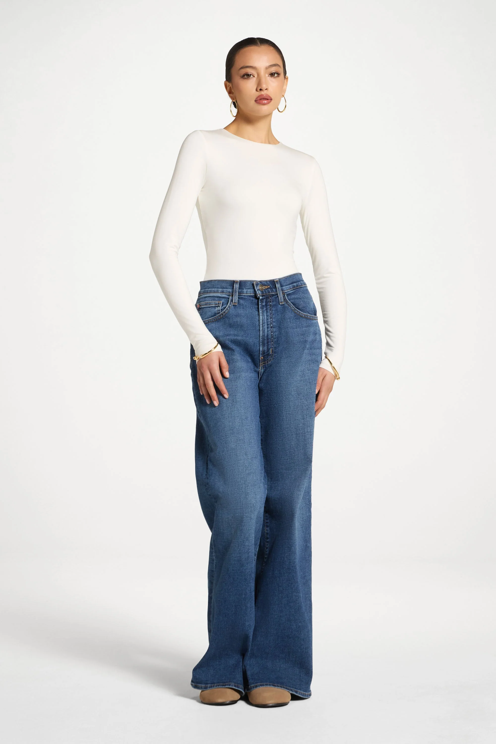 Bamboo Long Sleeve Bodysuit - Ivory - Image 3