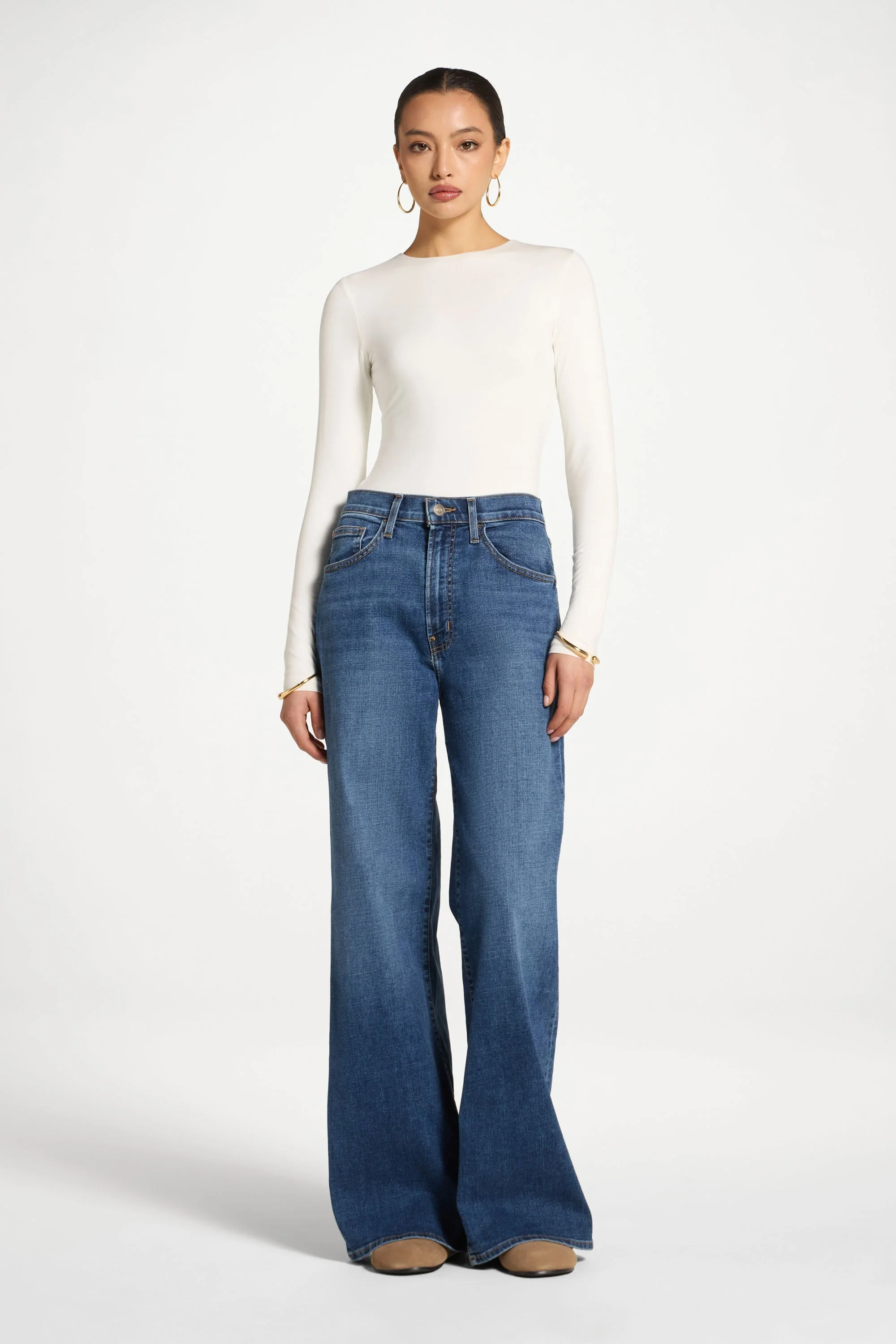 Bamboo Long Sleeve Bodysuit - Ivory - Image 4