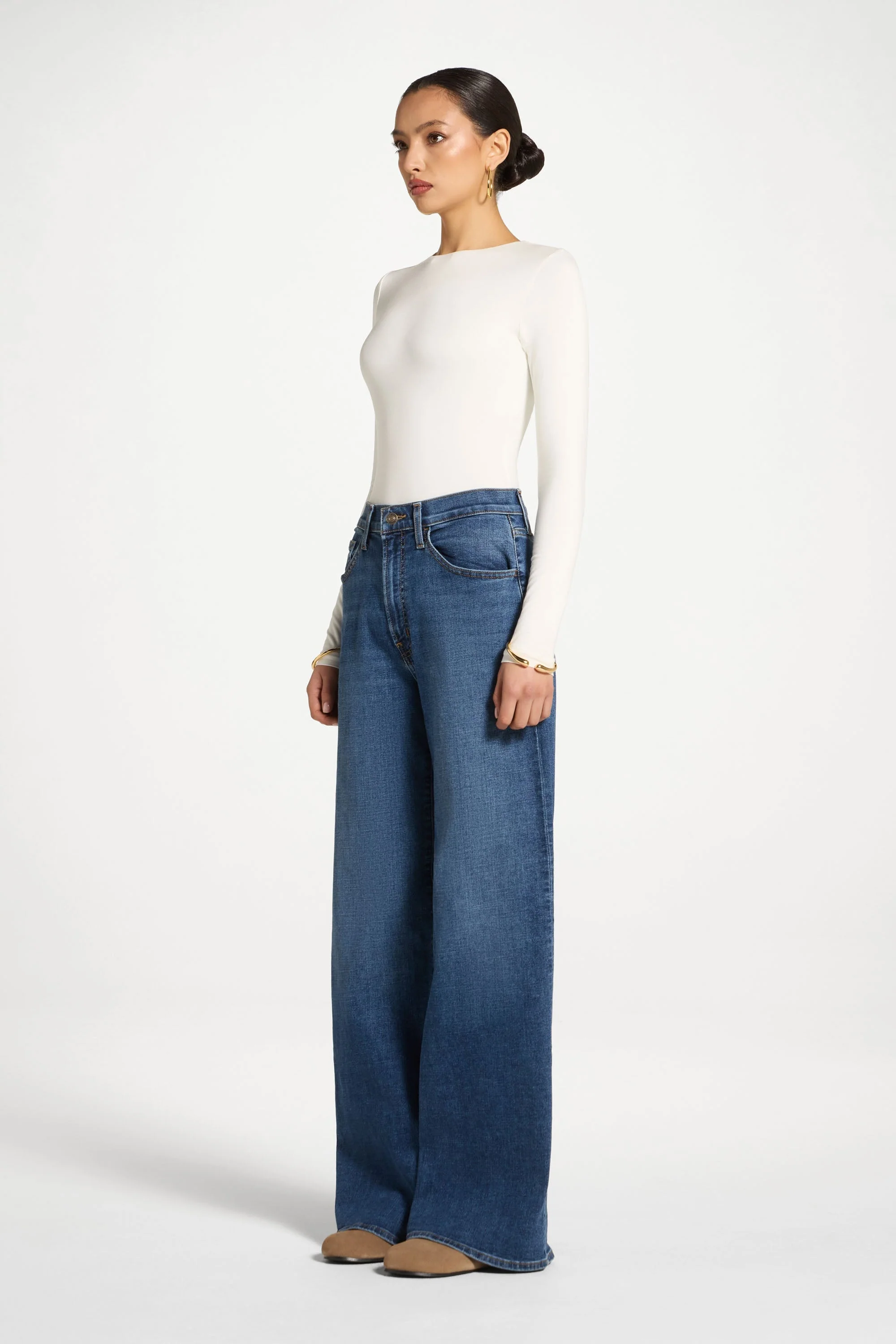 Bamboo Long Sleeve Bodysuit - Ivory - Image 6