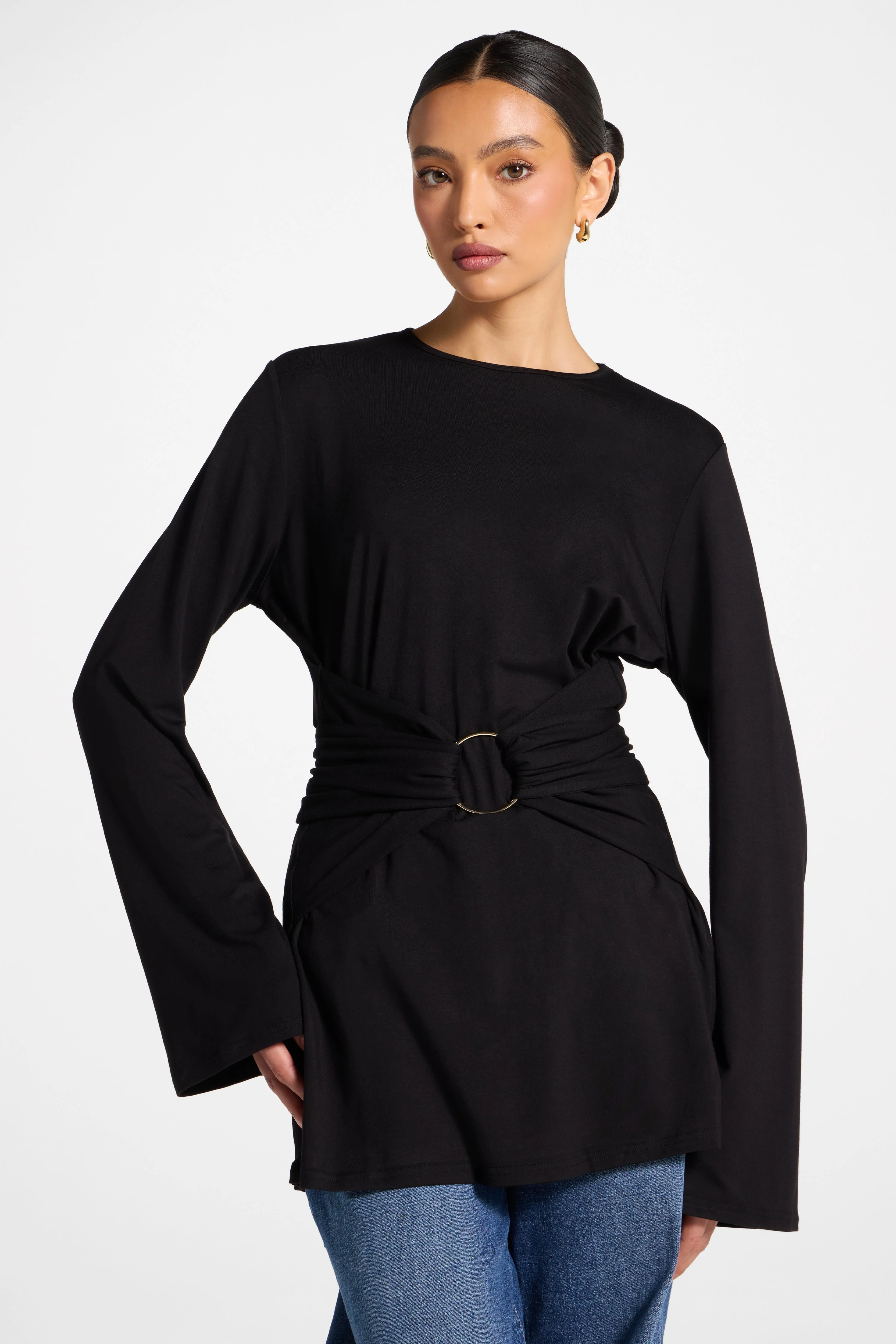 Bamboo Ring Top - Black