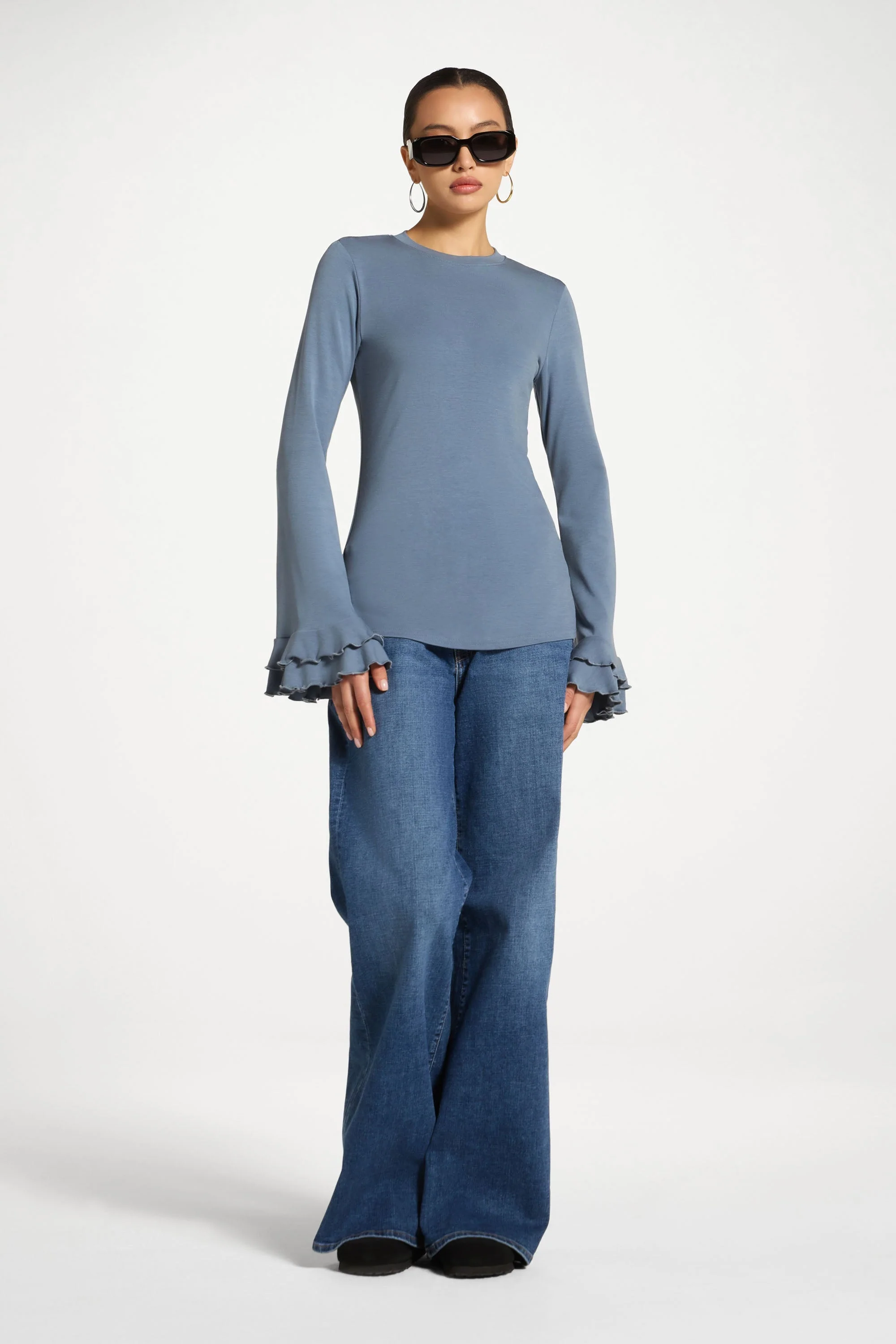 Bamboo Ruffled Sleeve Top - Image 2