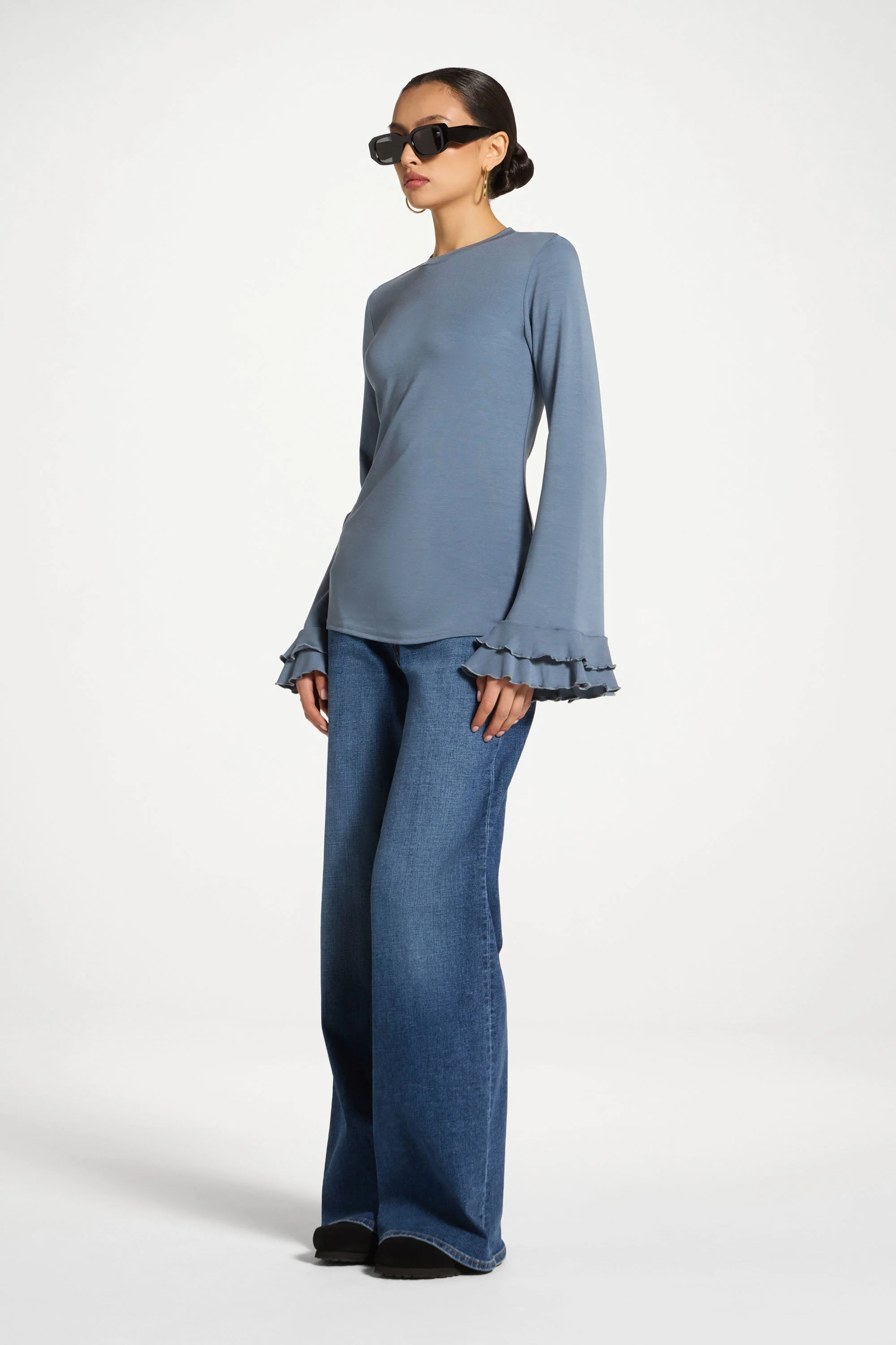 Bamboo Ruffled Sleeve Top - Image 3