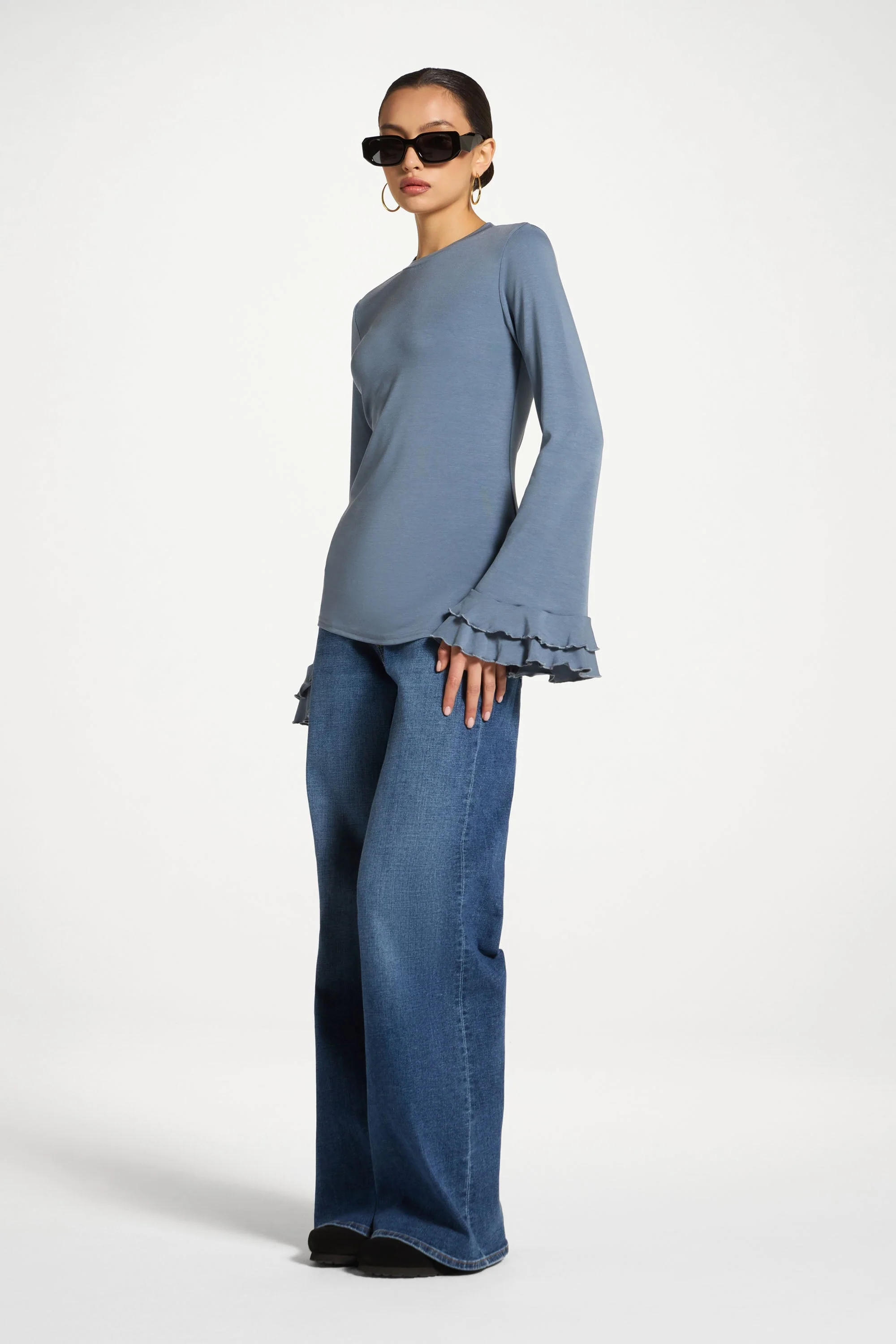 Bamboo Ruffled Sleeve Top - Image 4