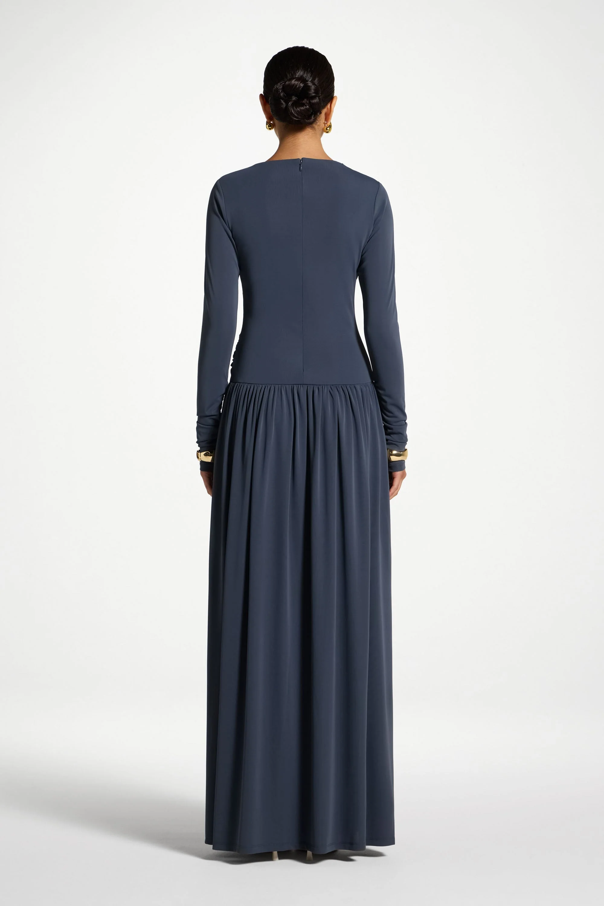 Boat Neck Rouched Maxi Dress - Dusk - Image 8