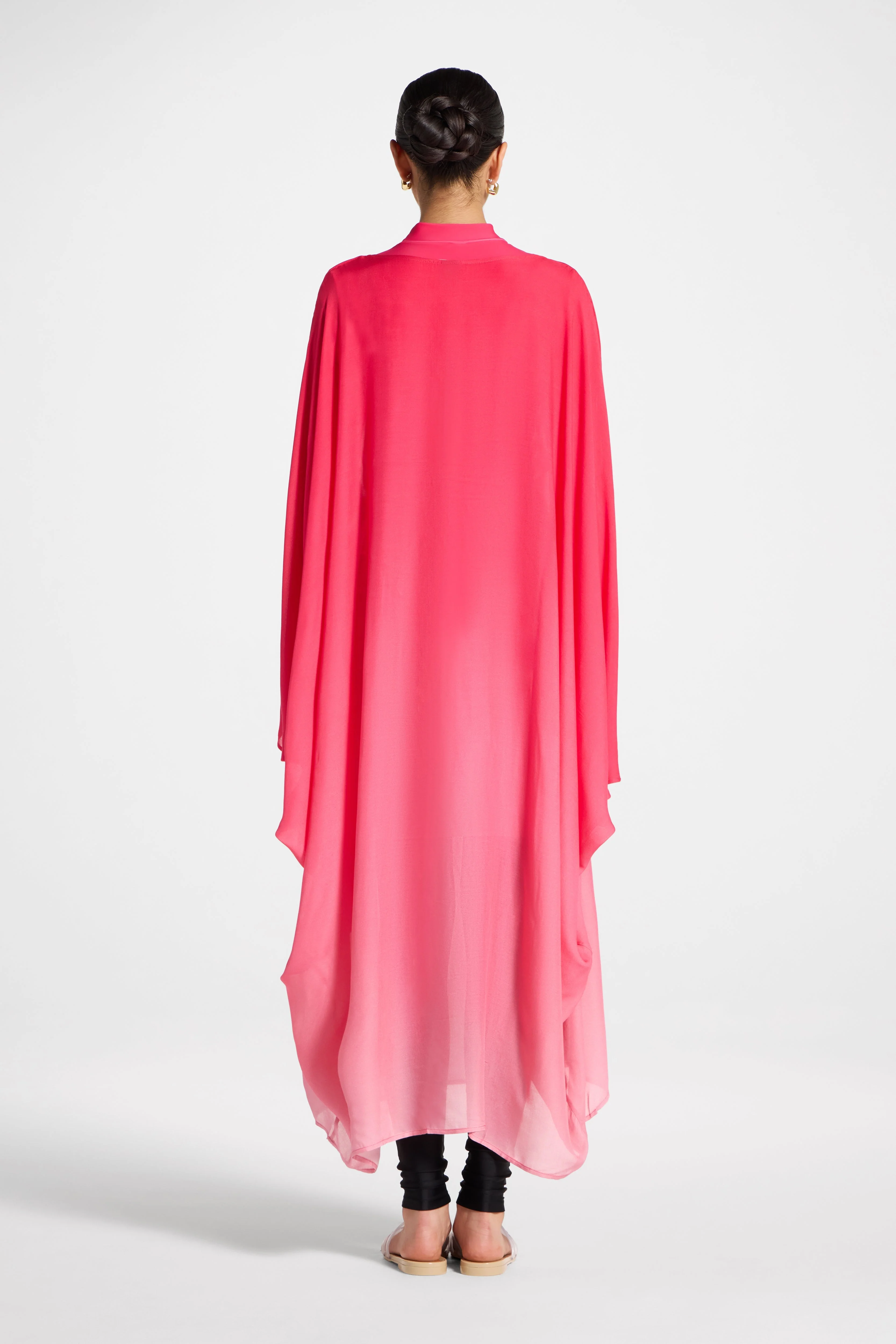 Butterfly Inner Tie Swim Cover Dress - Coral Ombre - Image 5