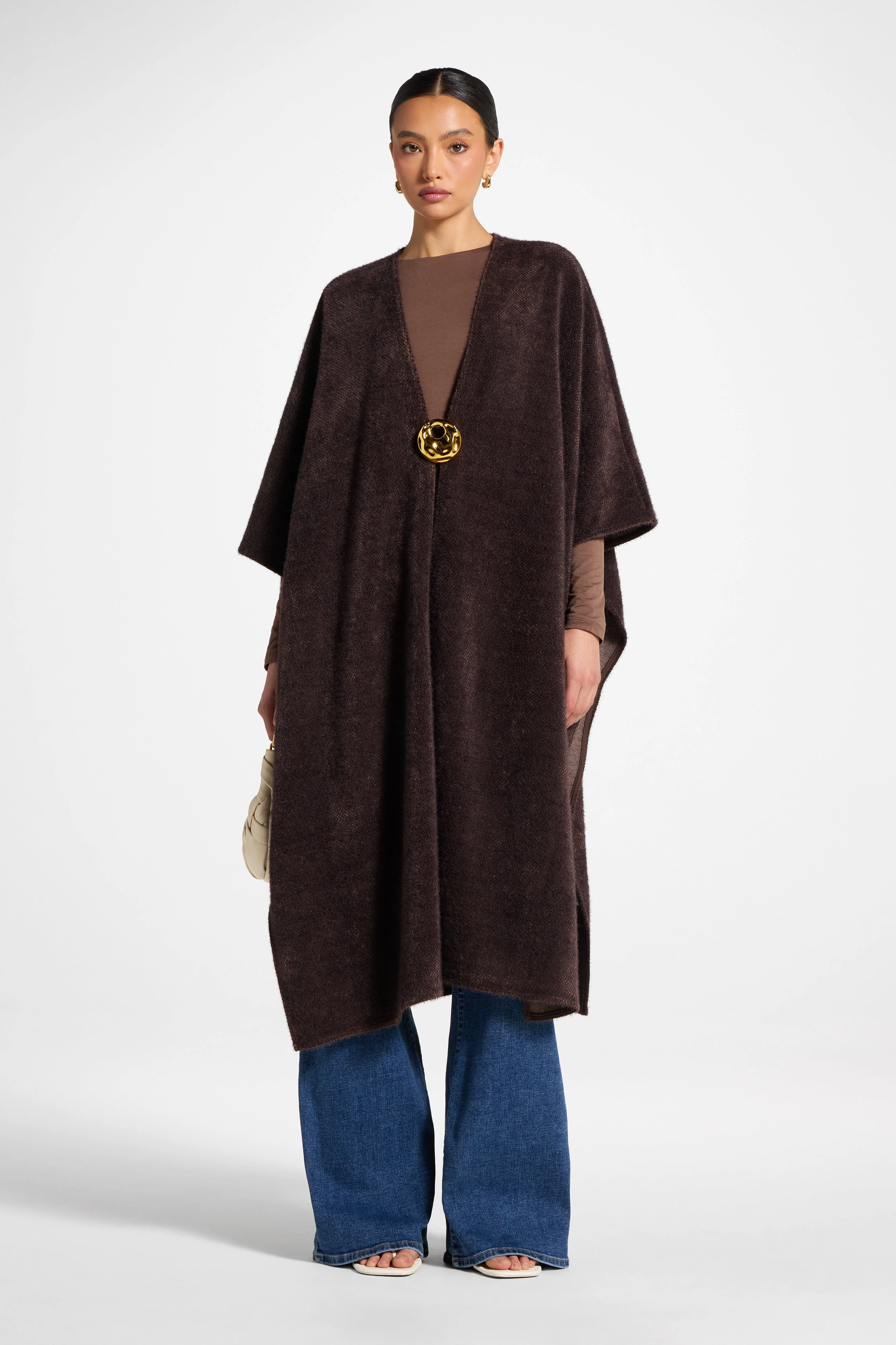 Chenille Cape Top - Espresso