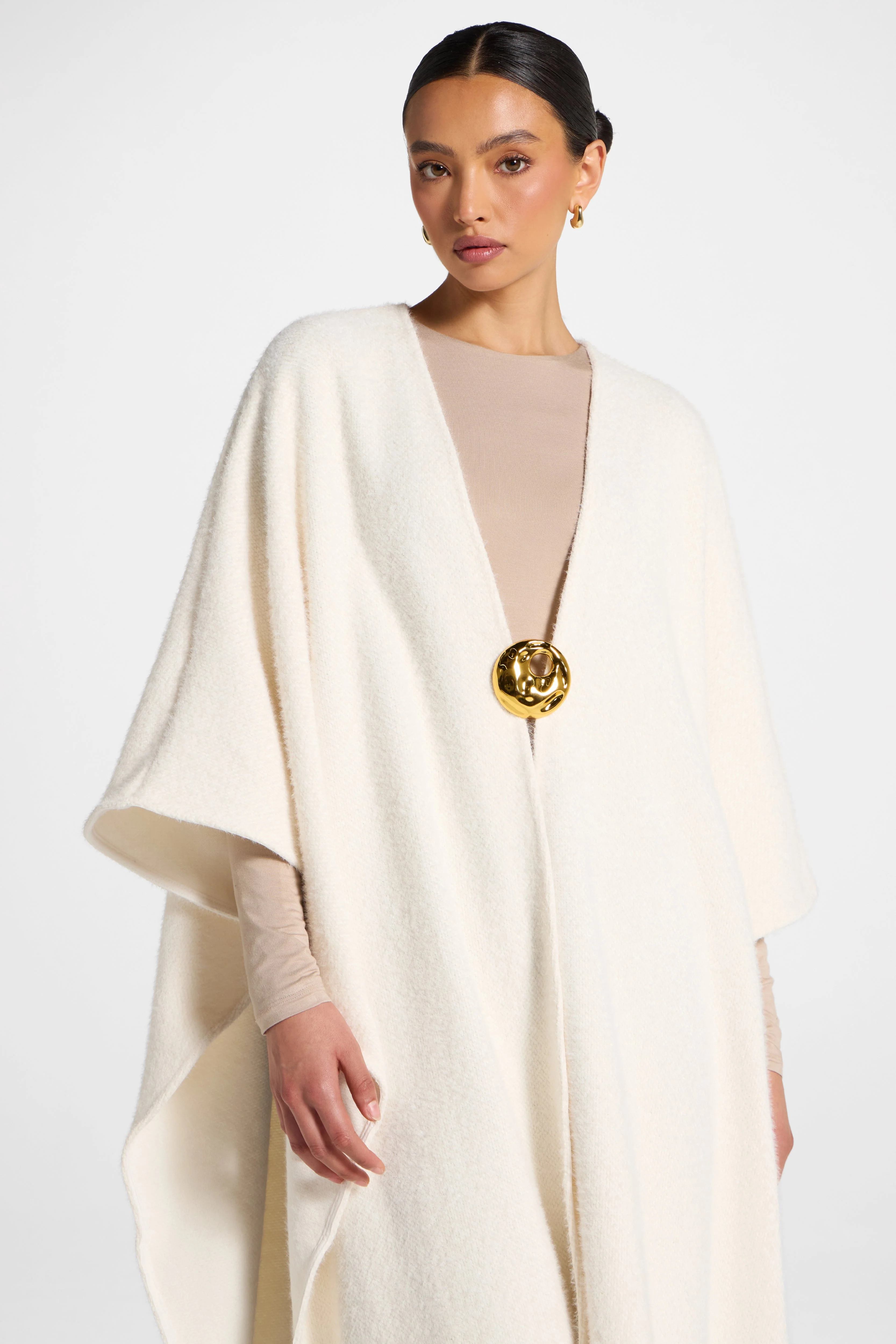Chenille Cape Top - Ivory - Image 3