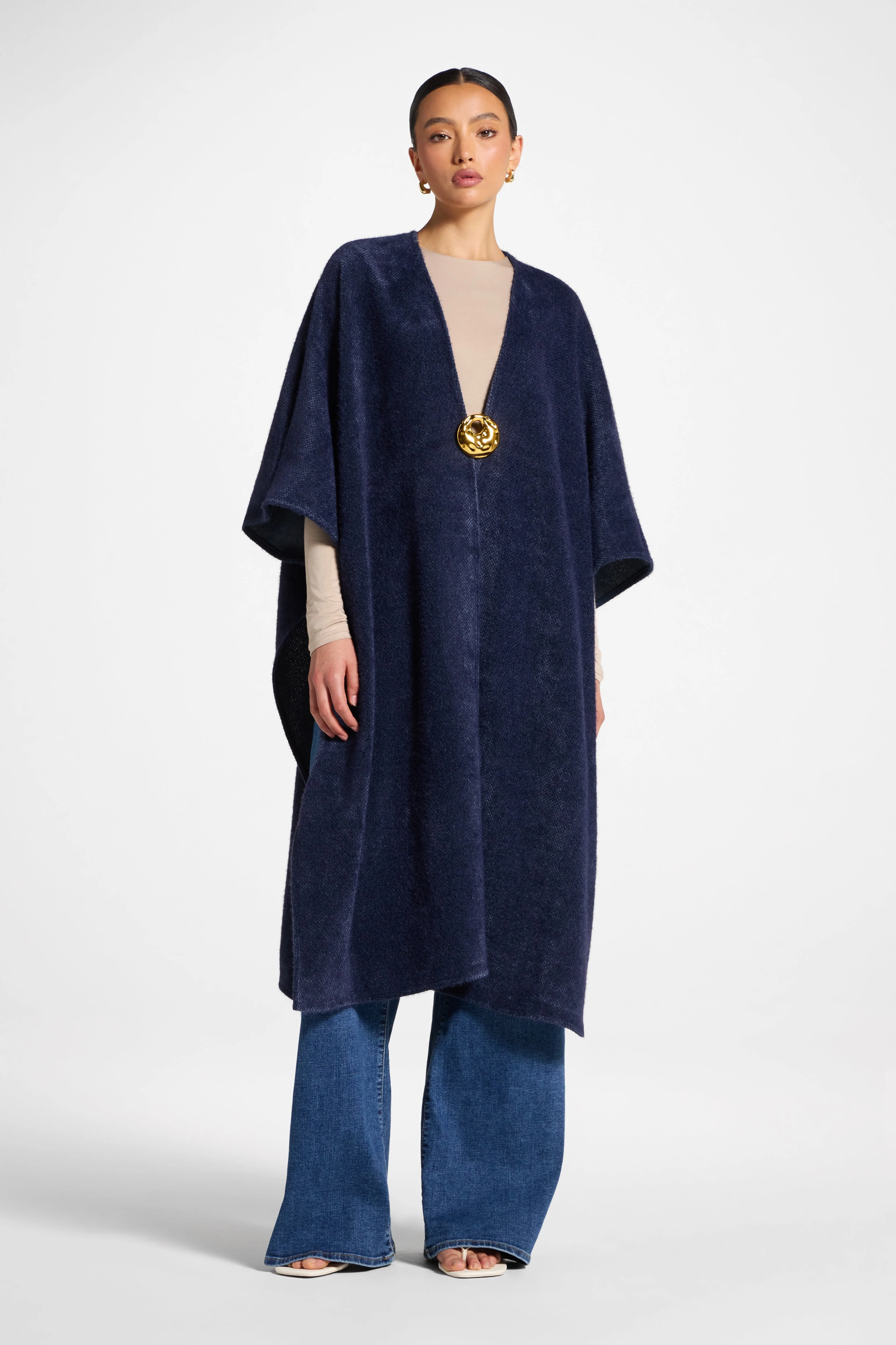 Chenille Cape Top - Midnight