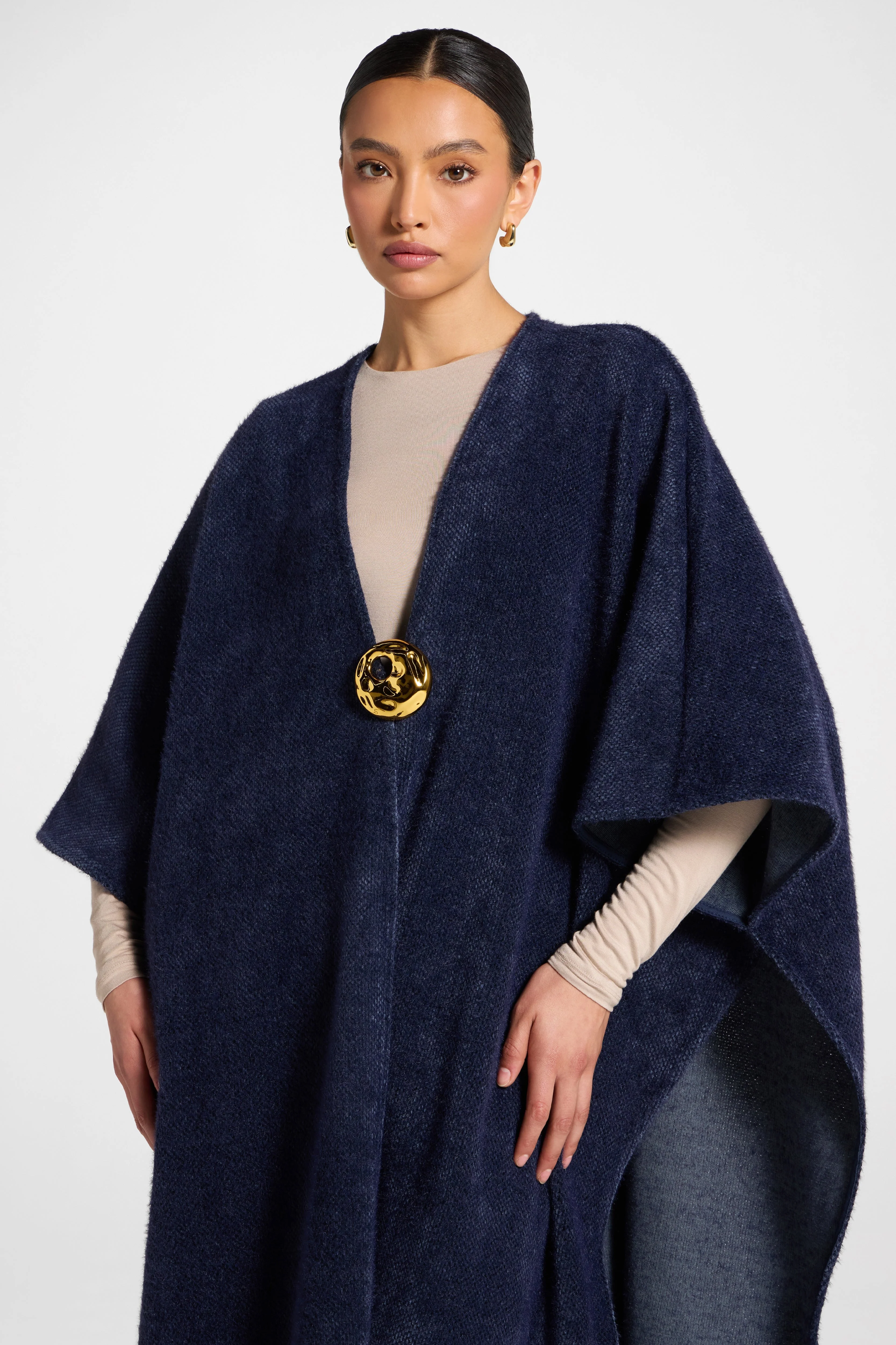Chenille Cape Top - Midnight - Image 2