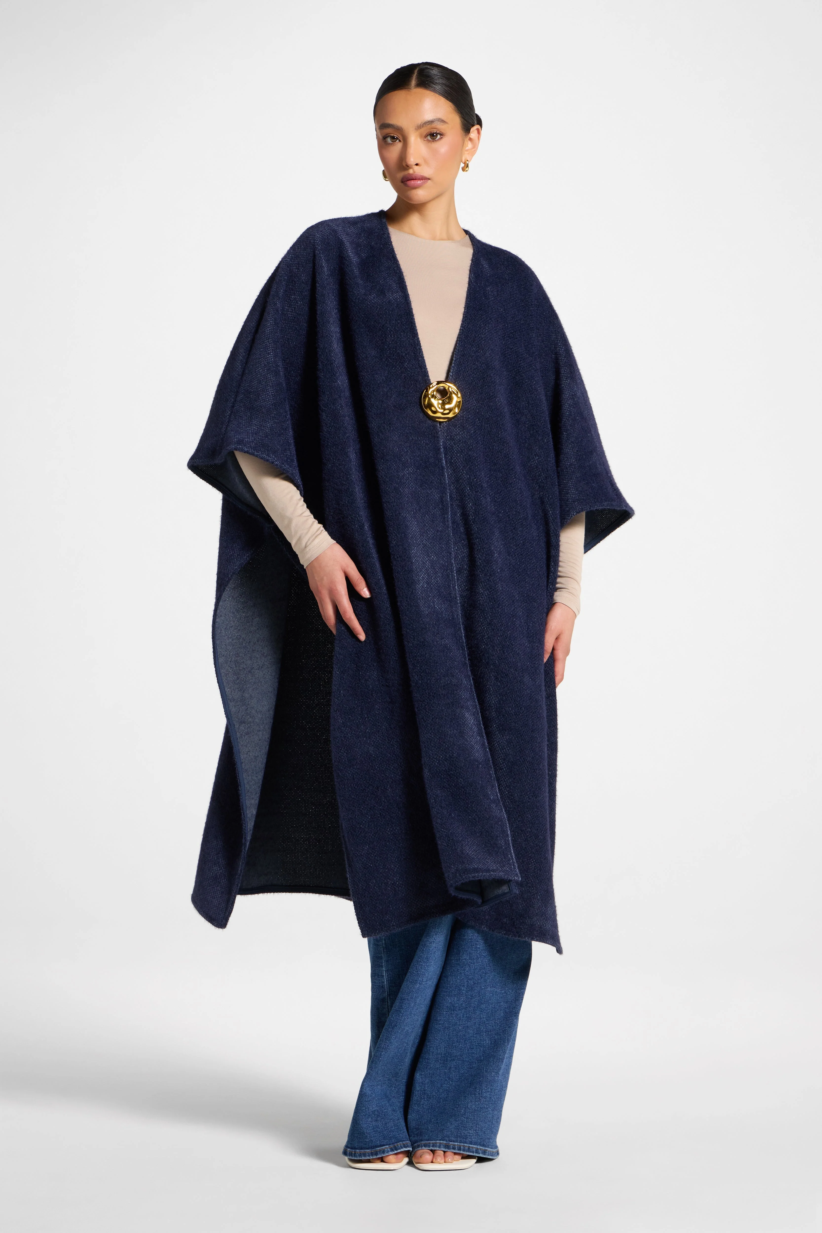 Chenille Cape Top - Midnight - Image 3