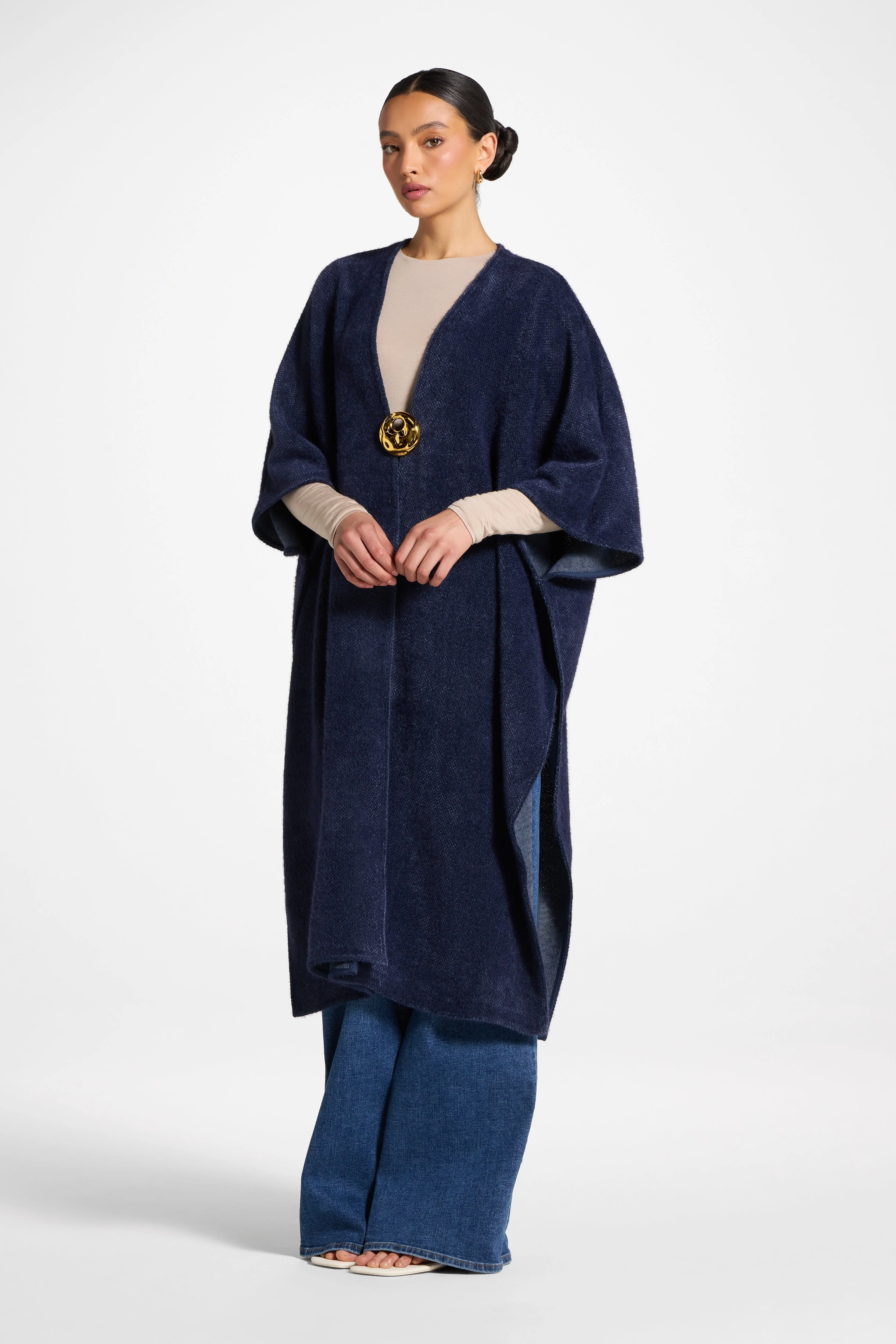 Chenille Cape Top - Midnight - Image 5