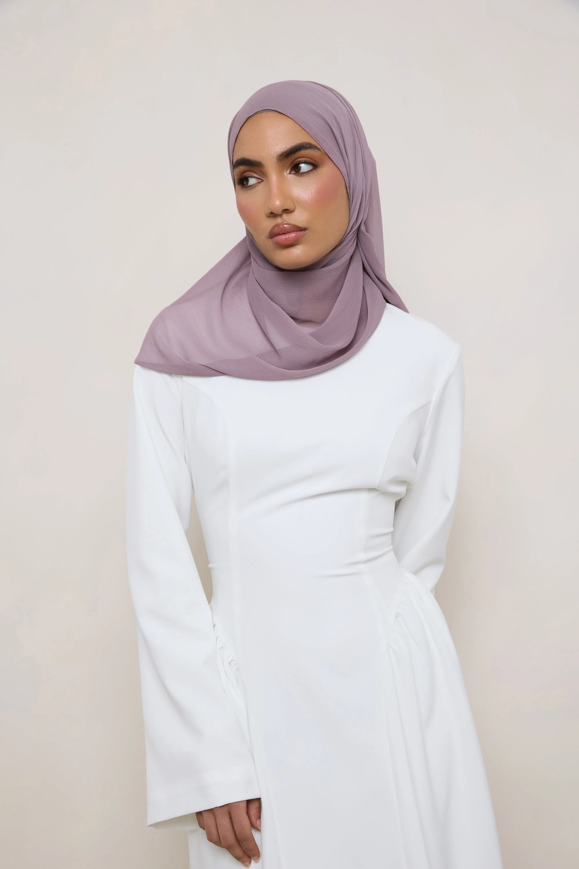 Chiffon Crinkle Hijab - Deep Taupe - Image 2