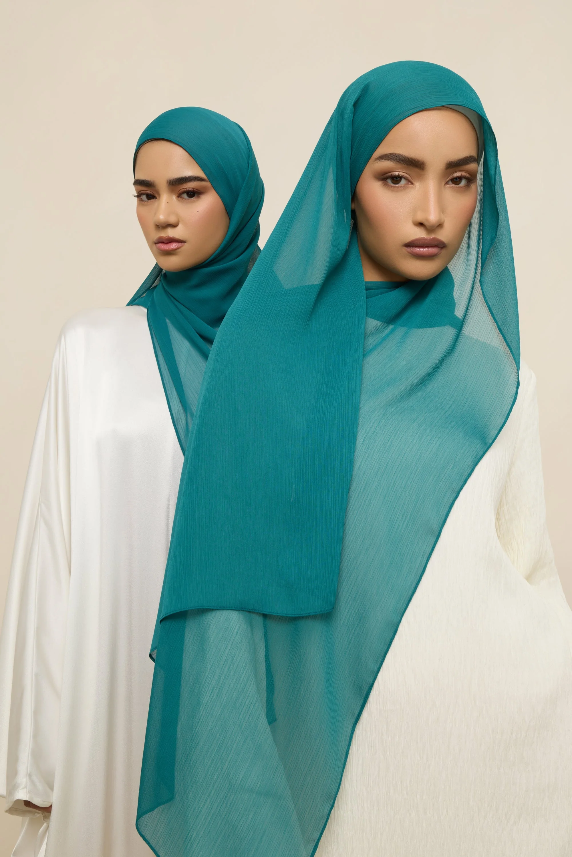 Chiffon Crinkle Hijab - Teal - Image 6