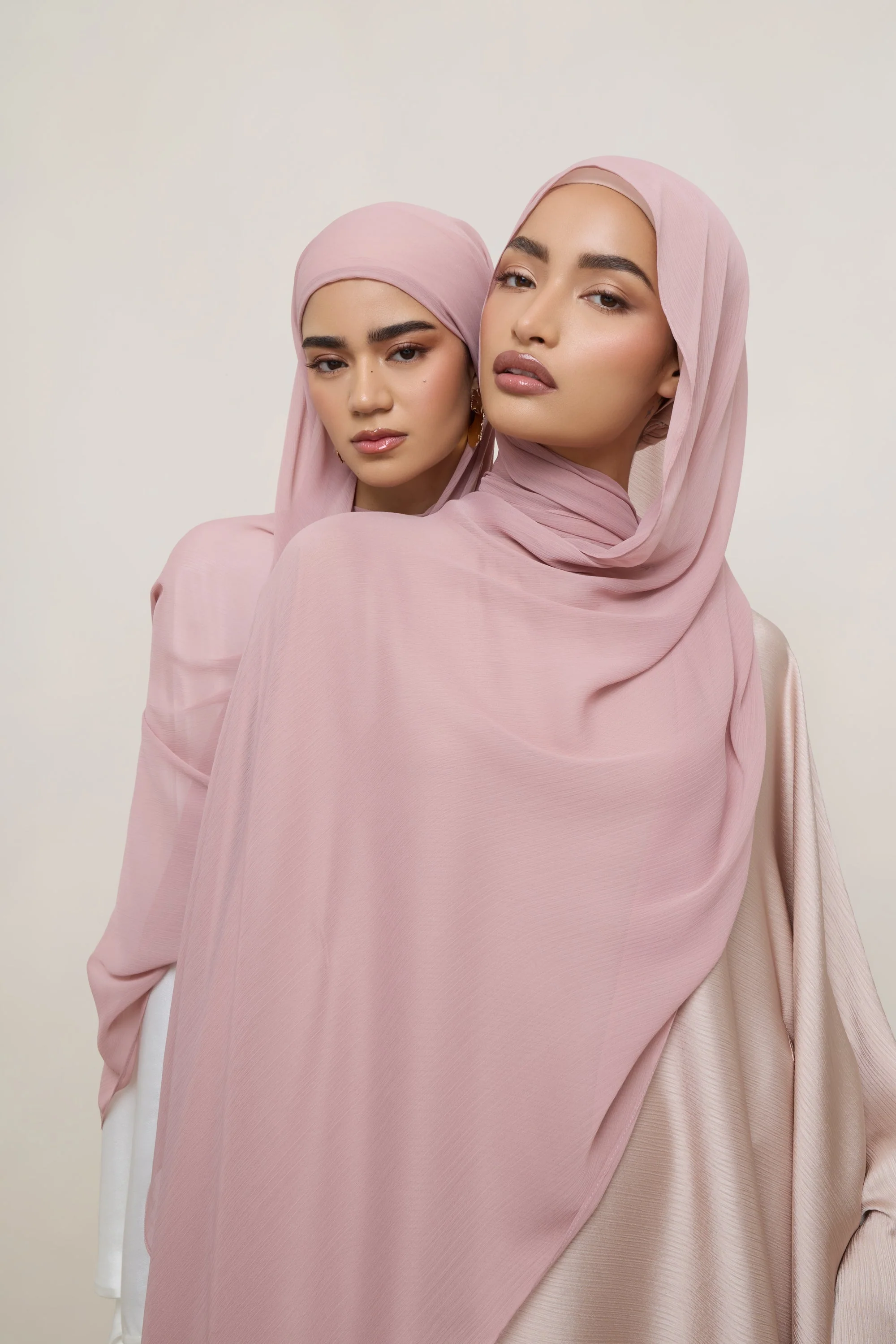 Chiffon Crinkle Hijab - Milky Pink