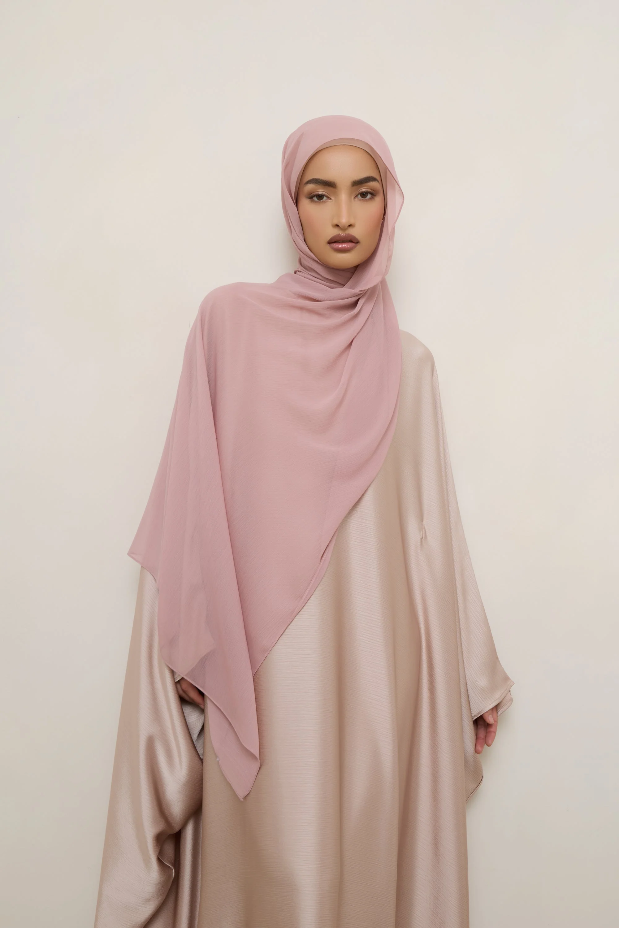 Chiffon Crinkle Hijab - Milky Pink - Image 5