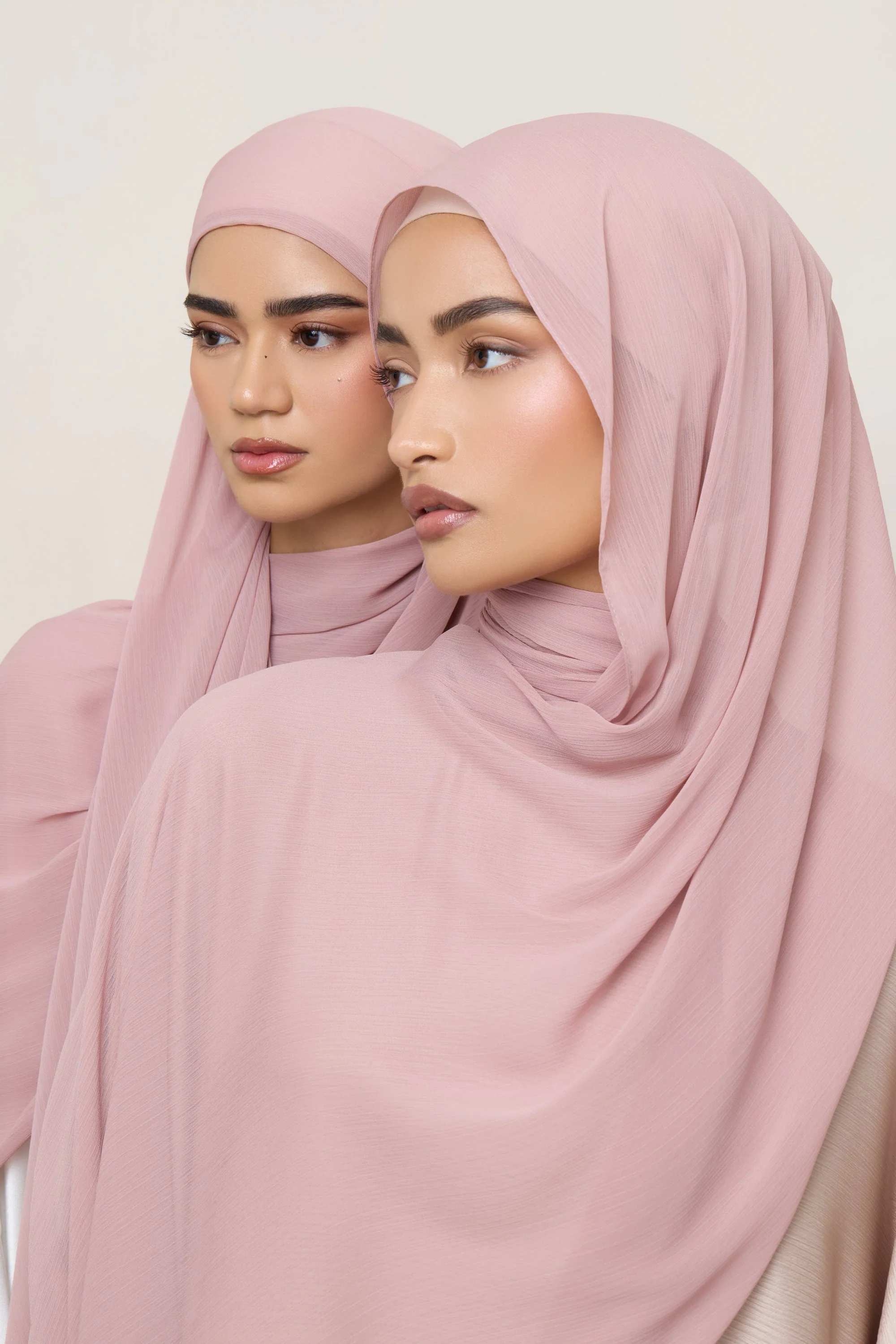 Chiffon Crinkle Hijab - Milky Pink - Image 6