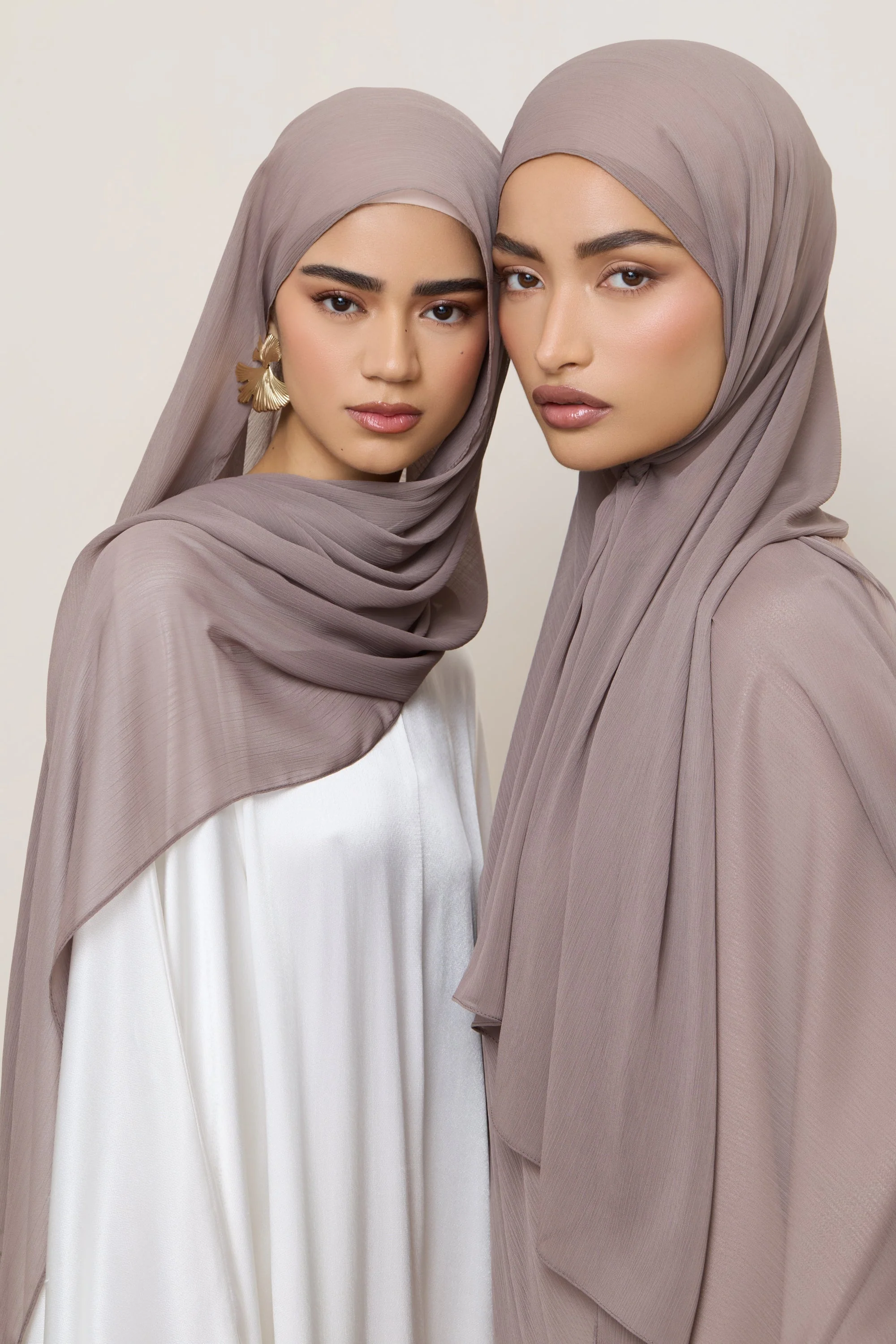Chiffon Crinkle Hijab - Taupe