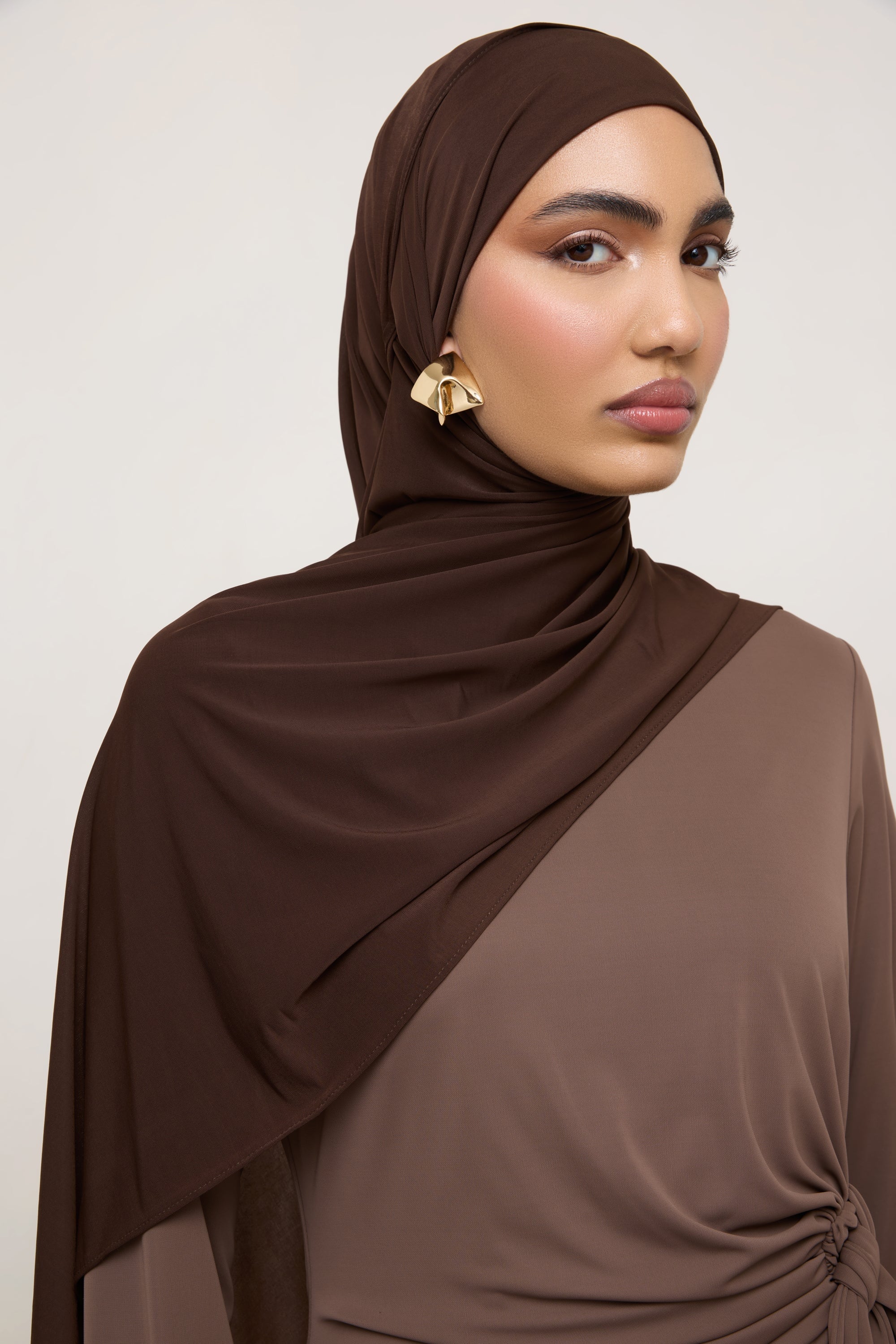 Chiffon Jersey Hijab - Espresso