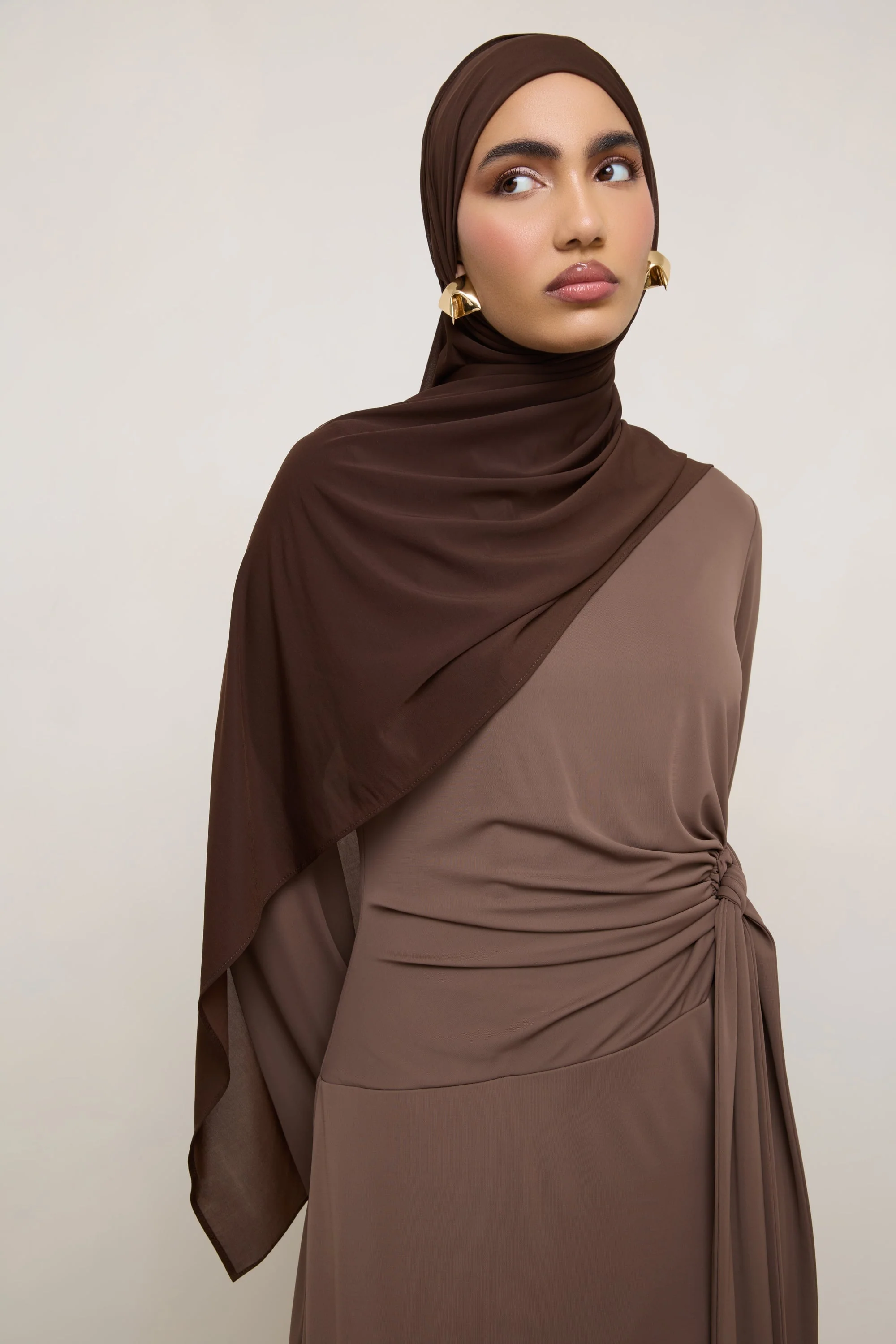 Chiffon Jersey Hijab - Espresso - Image 5