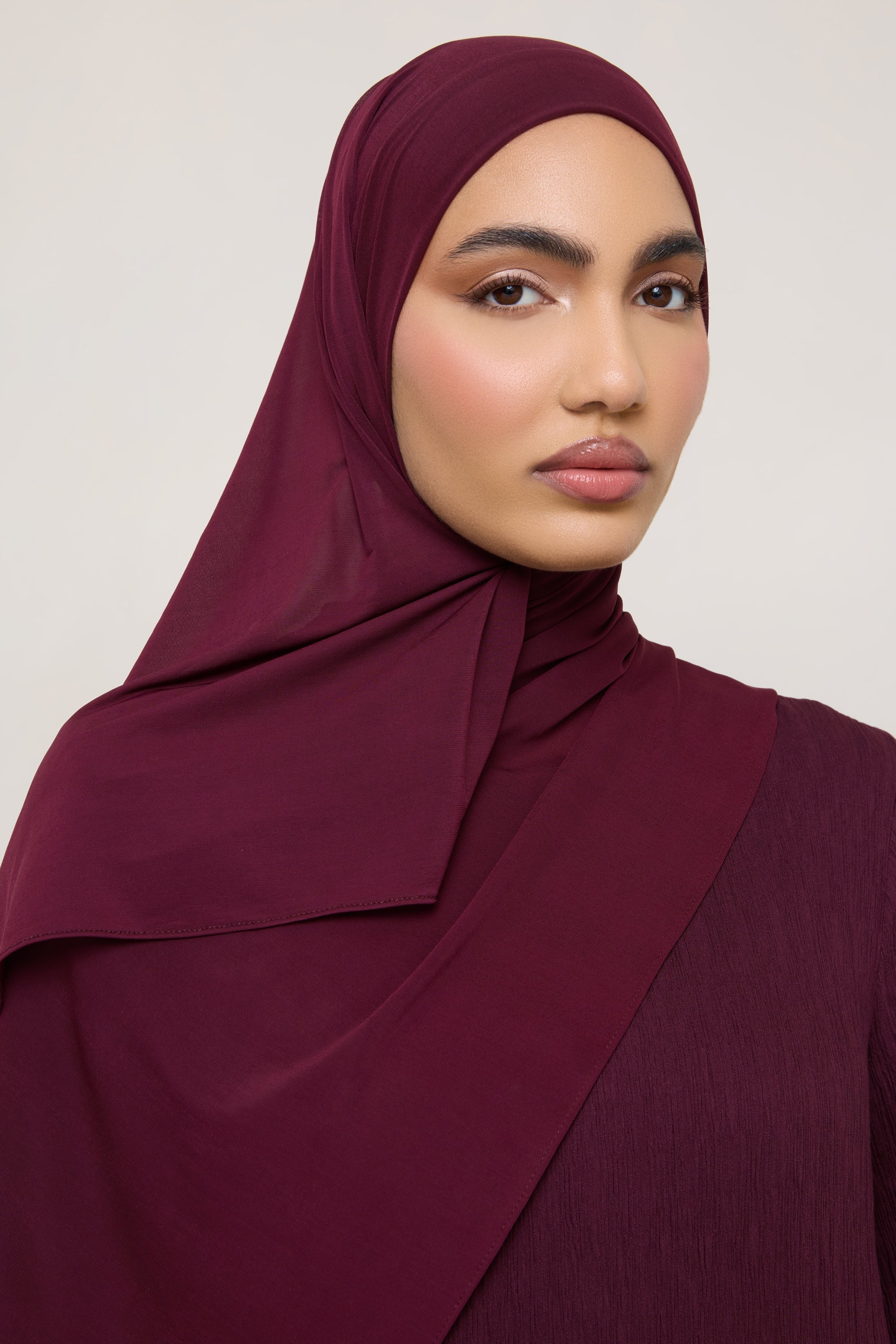 Chiffon Jersey Hijab - Fig