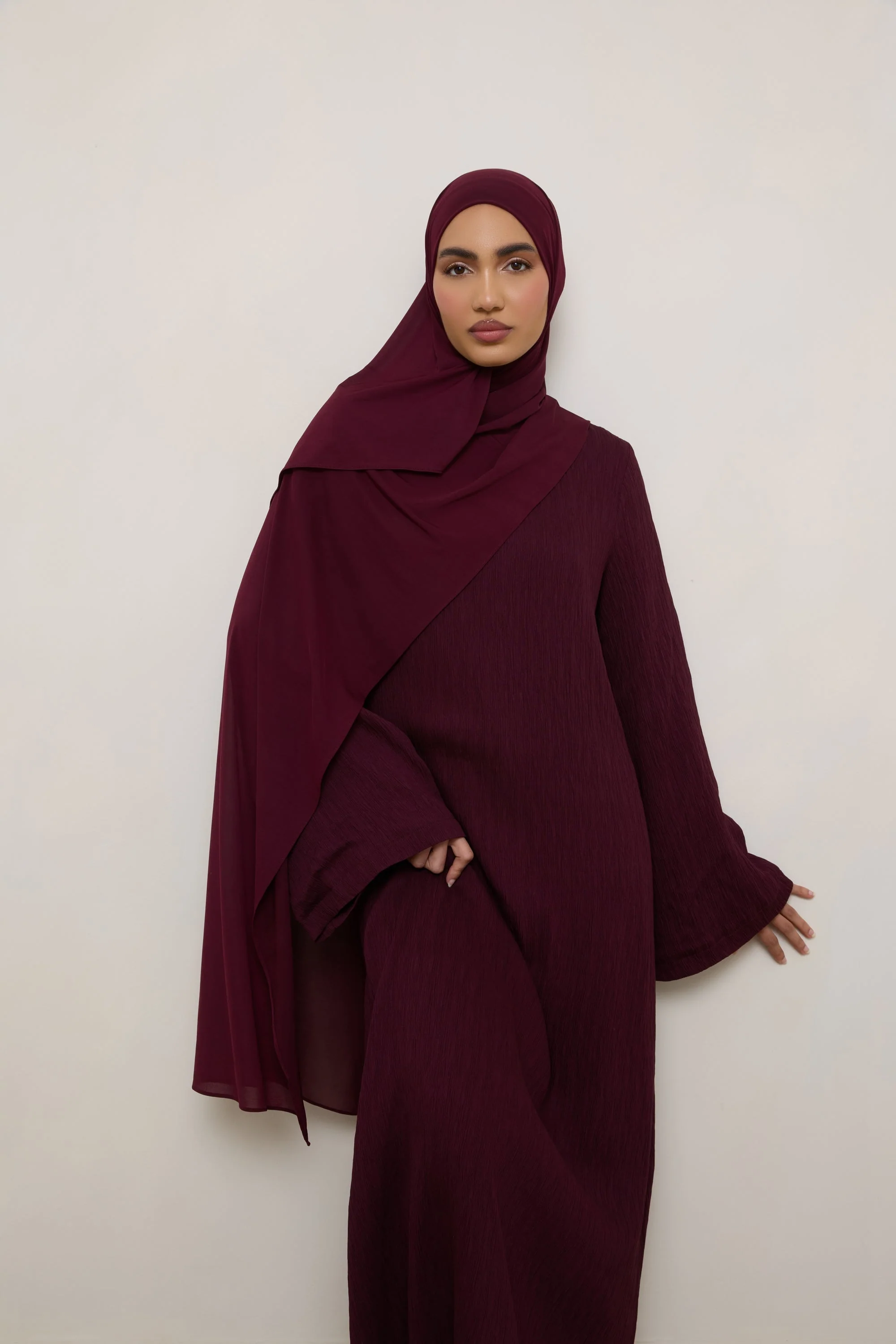 Chiffon Jersey Hijab - Fig - Image 2
