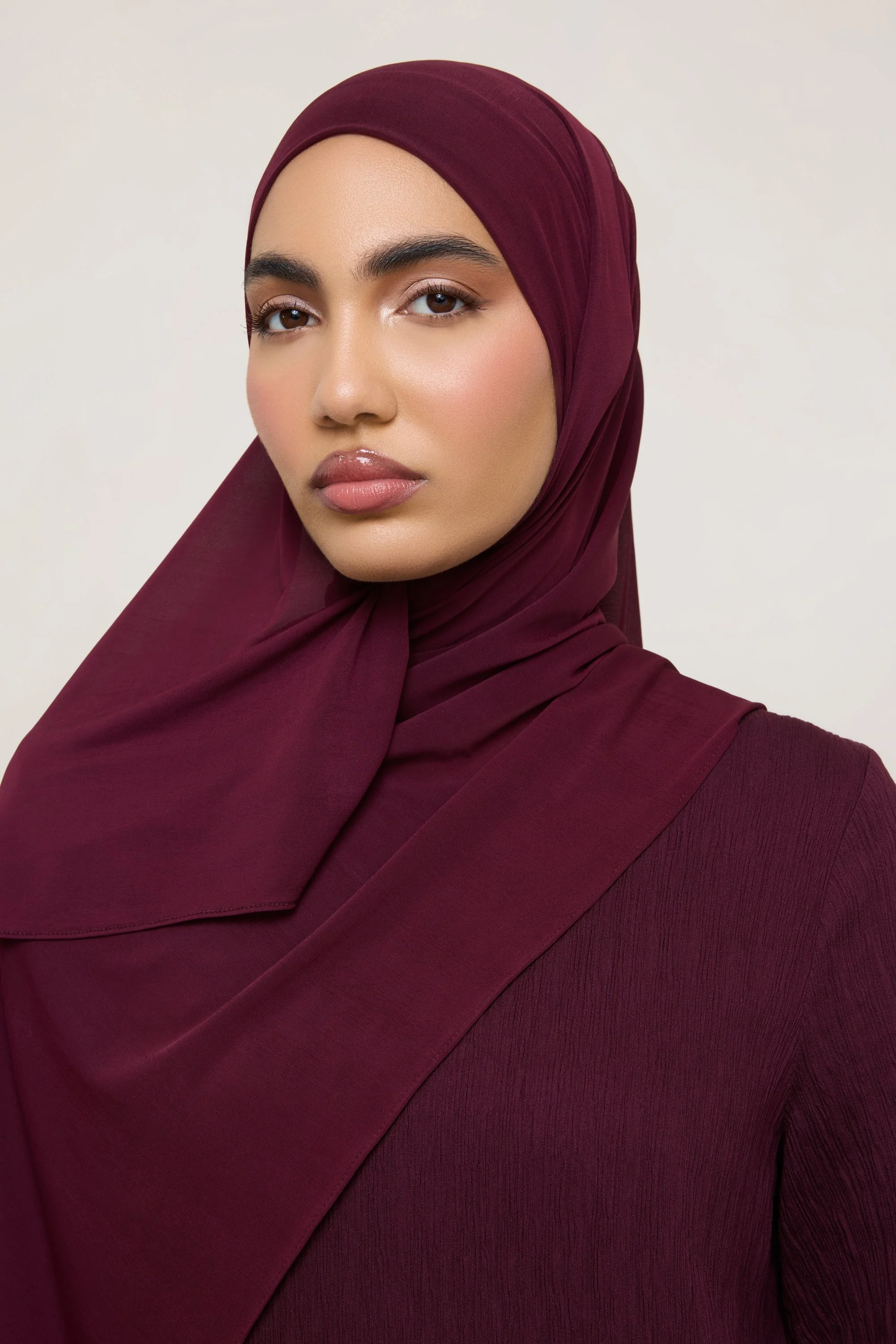 Chiffon Jersey Hijab - Fig - Image 4