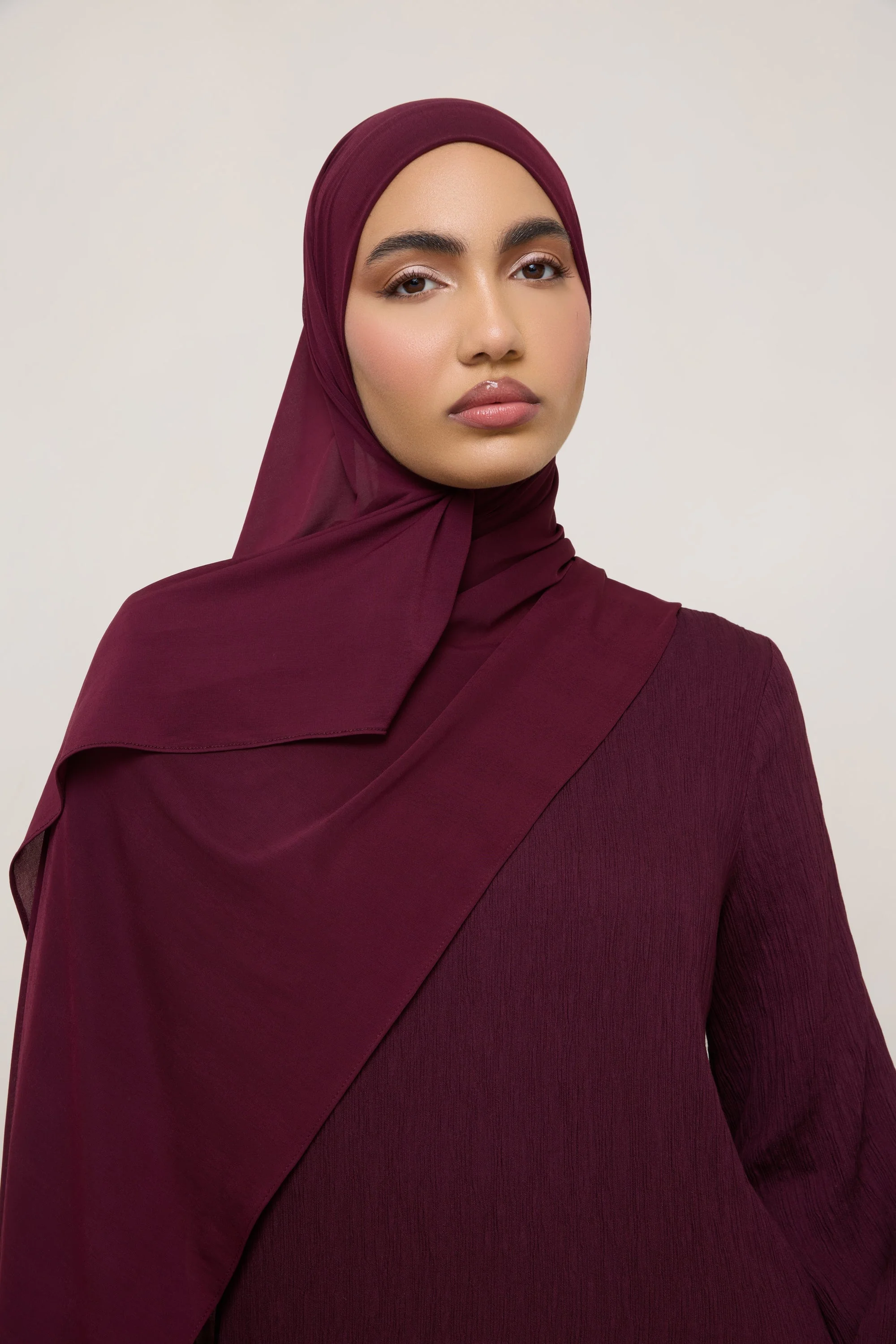 Chiffon Jersey Hijab - Fig - Image 6