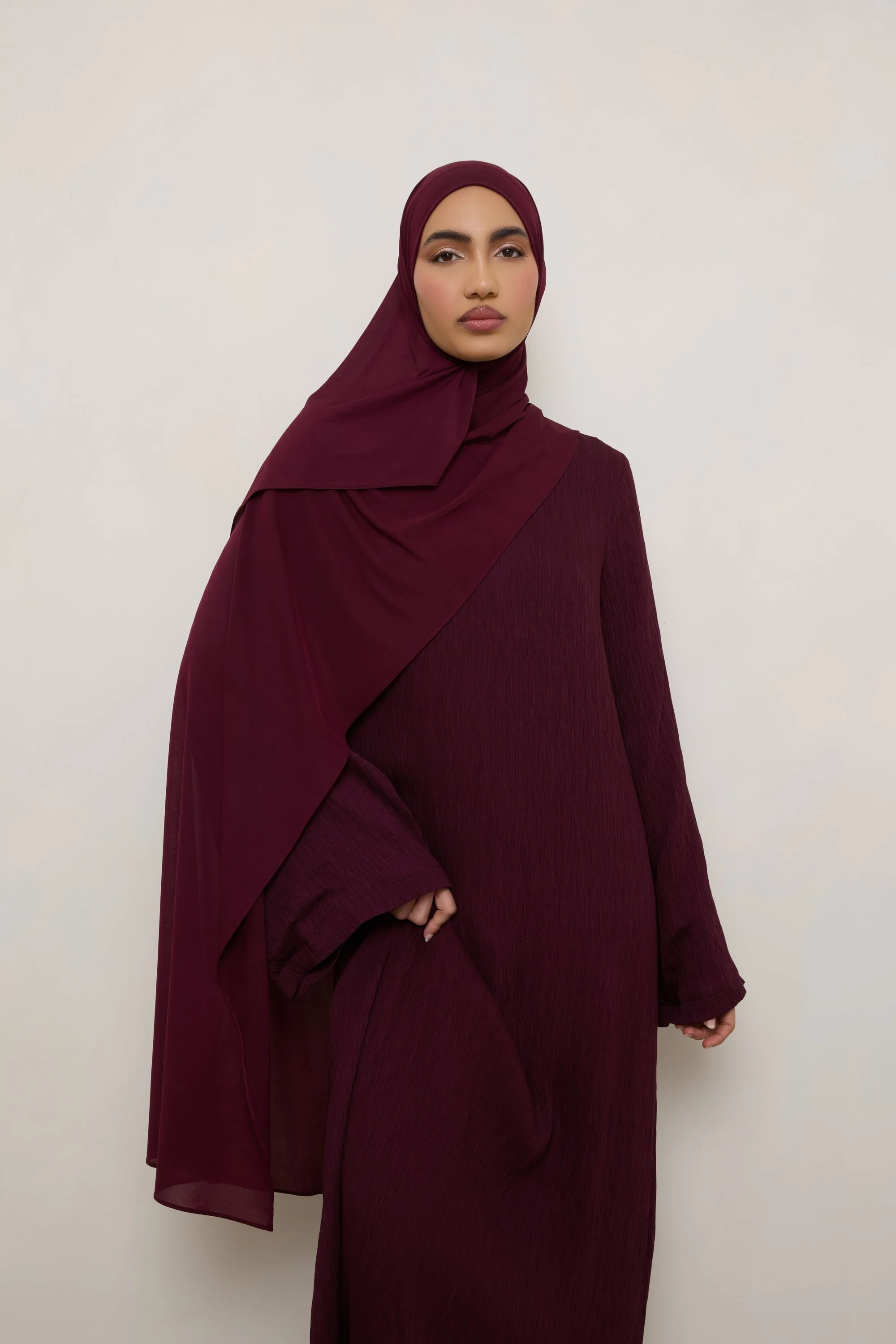 Chiffon Jersey Hijab - Fig - Image 7