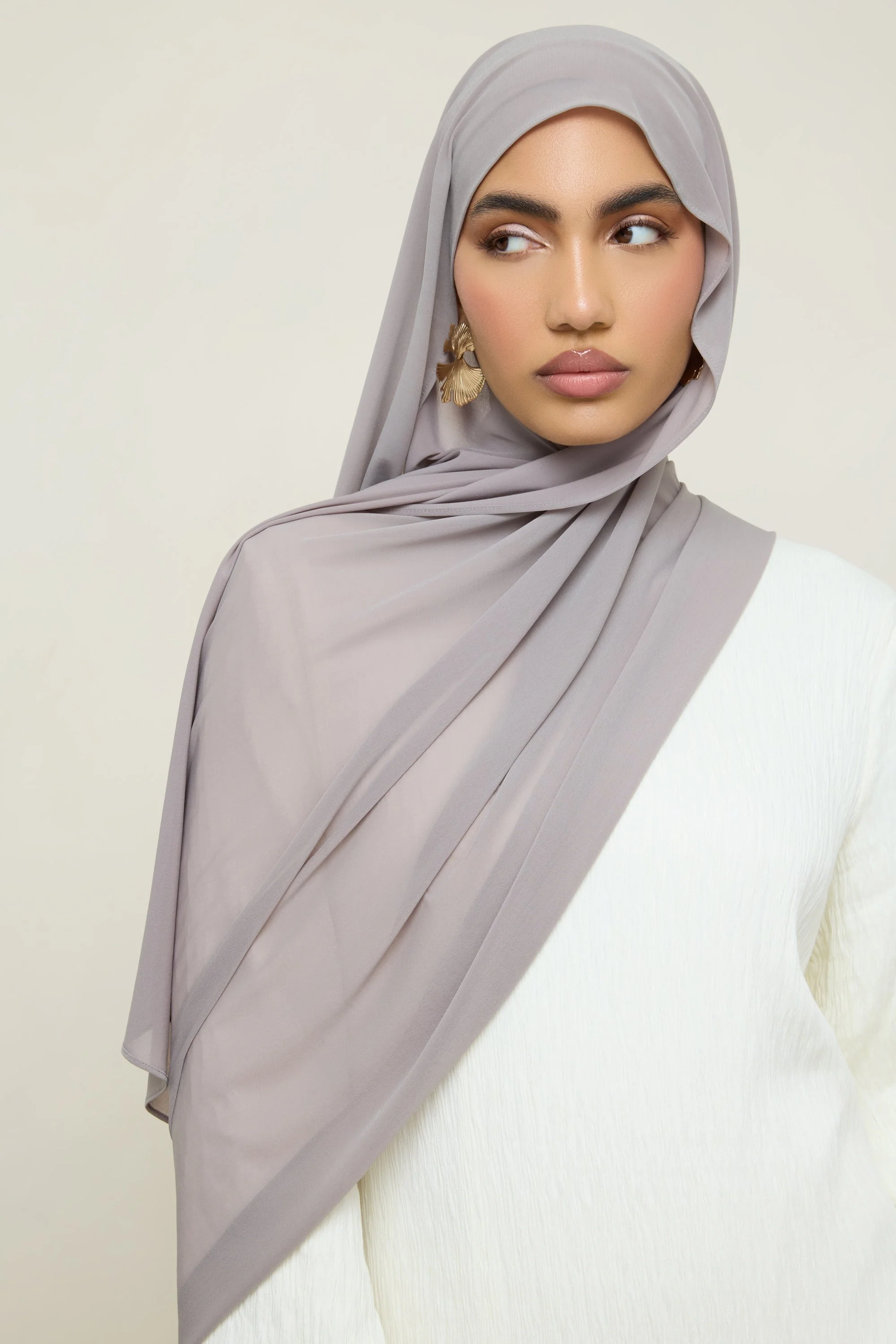 Chiffon Jersey Hijab - Taupe