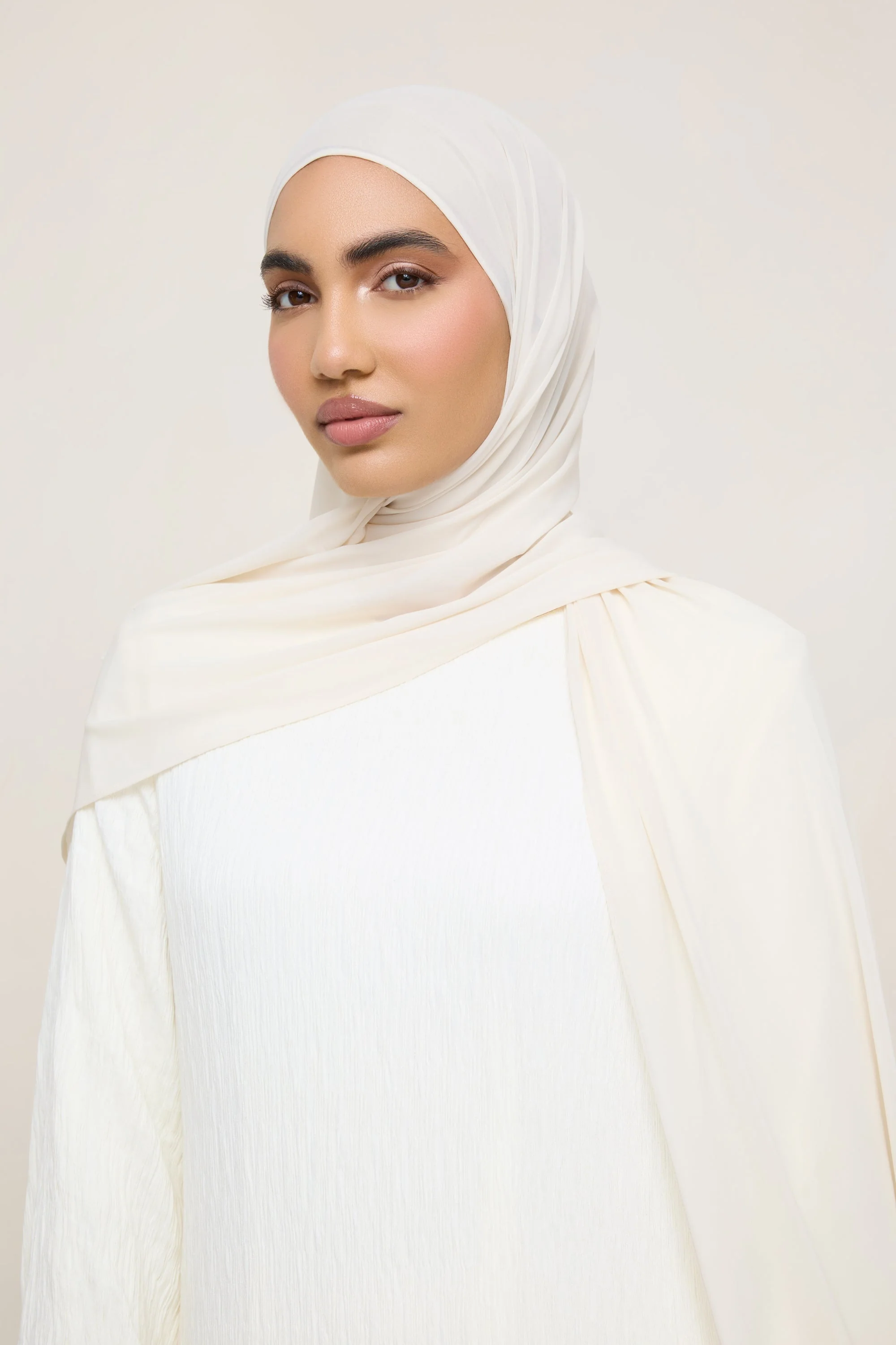Chiffon Jersey Hijab - Vanilla - Image 2